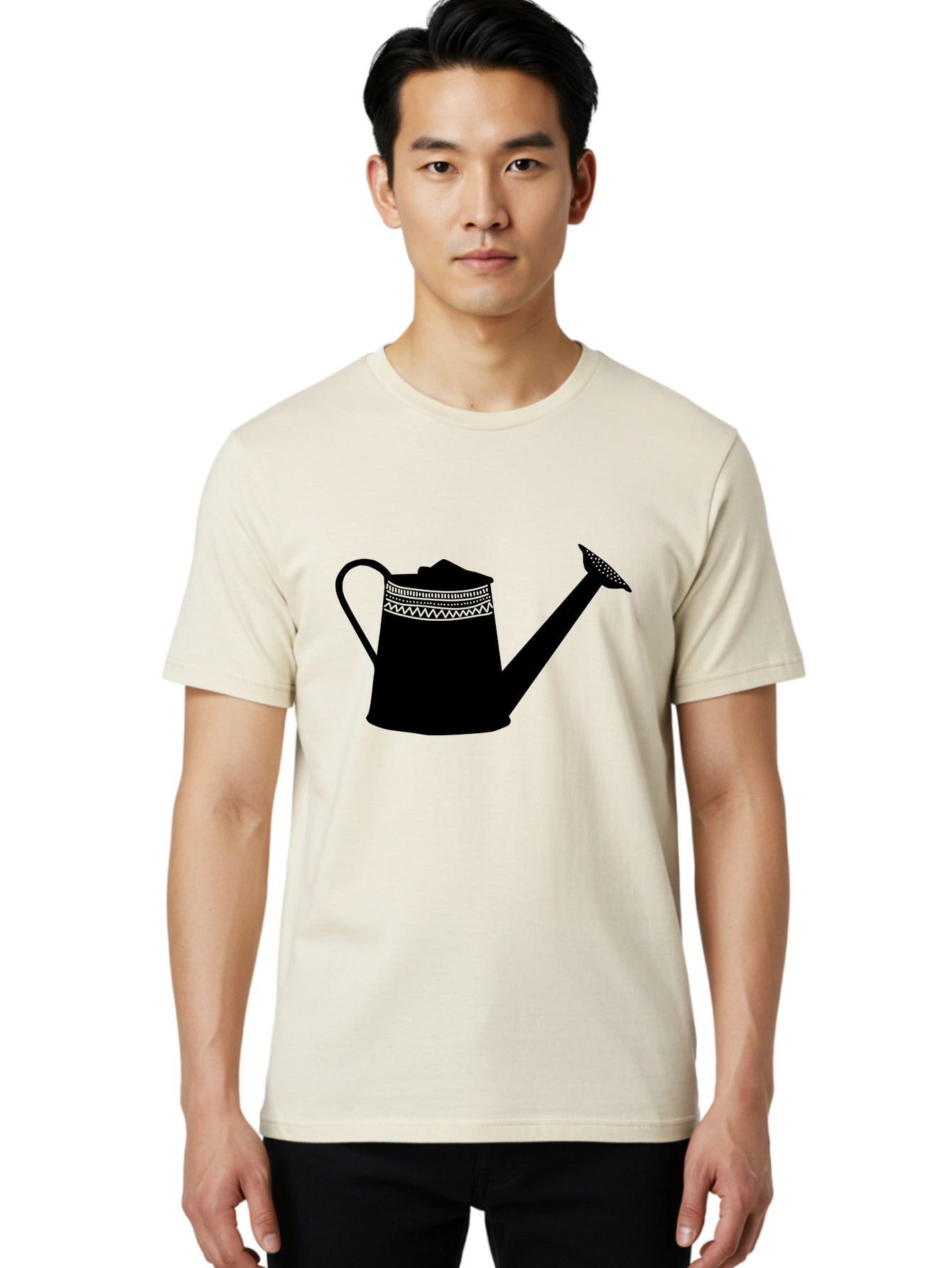 Watering-Can Men'S Graphic Tee, 100% Cotton, Comfortable Casual Summer Wear, Machine Washable, Watering Can, Gardening Tools, Nursery Equipment, Decorative Patterns, Geometric Designs, Garden Care, Plant Watering Aac248
