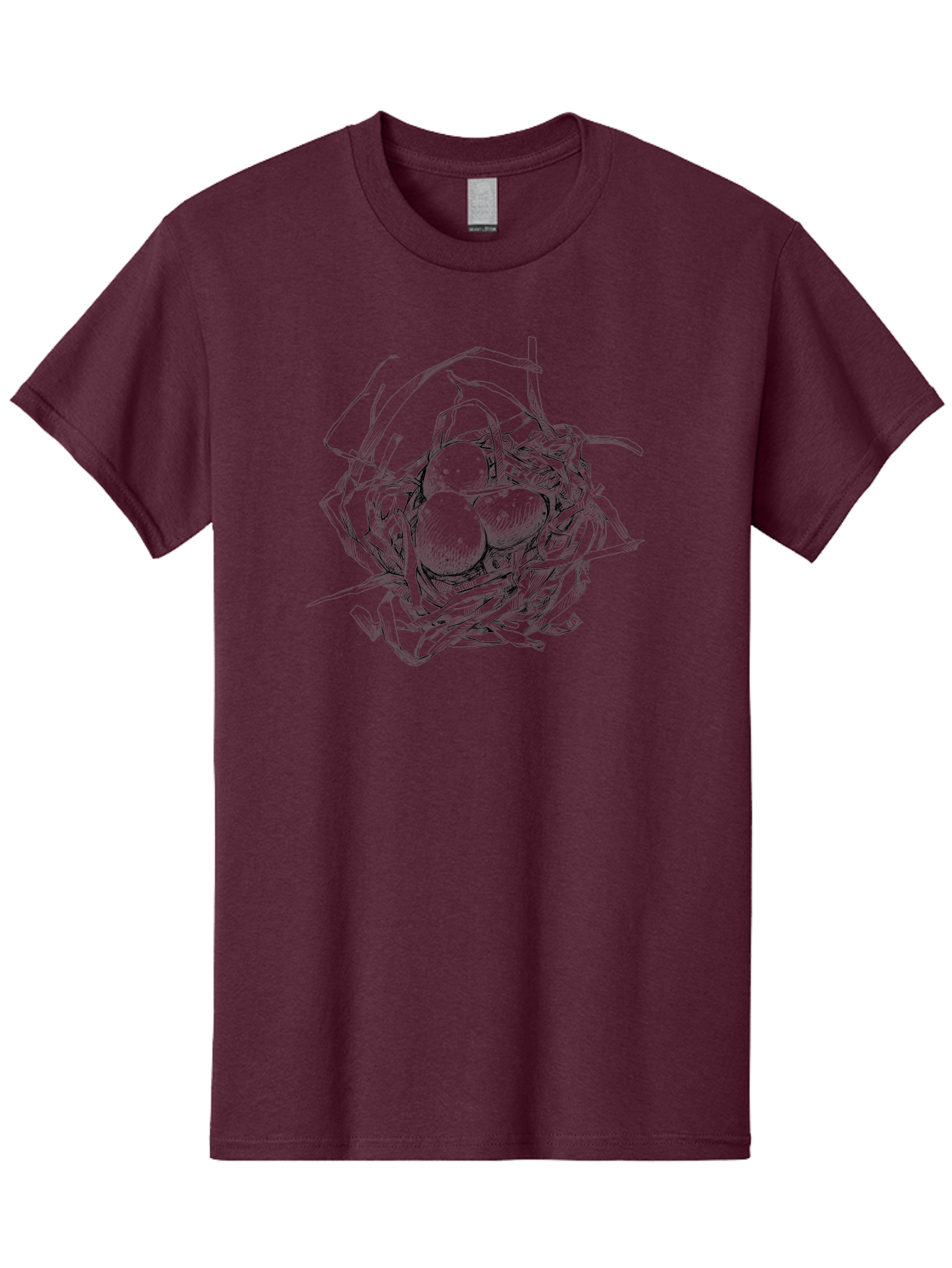 Bird-S-Nest Men'S Graphic Tee, 100% Cotton, Comfortable Casual Summer Wear, Machine Washable, Bird'S Nest, Eggs, Wildlife, Natural Habitat, Birdwatching, Nesting Season, Serene Atmosphere, Delicate Illustration Aac253