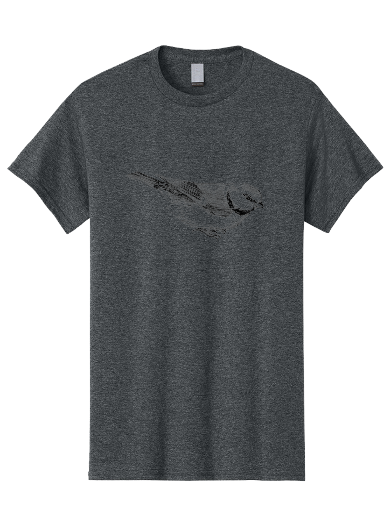Chickadee Men'S Graphic Tee, 100% Cotton, Comfortable Casual Summer Wear, Machine Washable, Black-Capped Chickadee, Bird Illustration, Sketch Art, Wildlife Artwork, Birdwatching, Nature Lover, Ornithology, Detailed Drawing, Bird Species, Aac255