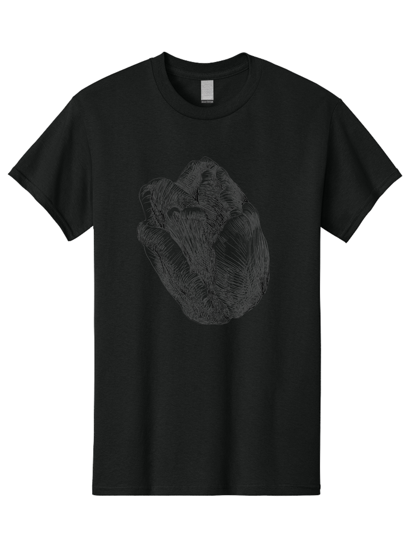 Fist Men'S Graphic Tee, 100% Cotton, Comfortable Casual Summer Wear, Machine Washable, Rosebud, Hand Drawn Illustration, Floral Art, Sketch Style, Elegant Design, Bold Lines, Minimalist Aesthetic, Symbolic Flower Aac256