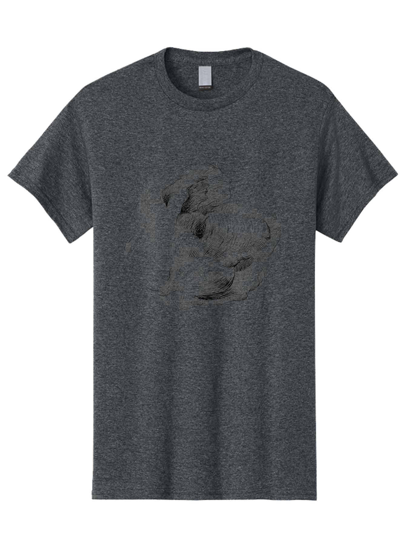 Peony Men'S Graphic Tee, 100% Cotton, Comfortable Casual Summer Wear, Machine Washable, Hand-Drawn Peony, Floral Illustration, Botanical Art, Sketchy Style, Elegant Flowers, Delicate Petals, Detailed Drawing, Monochromatic Art Aac262