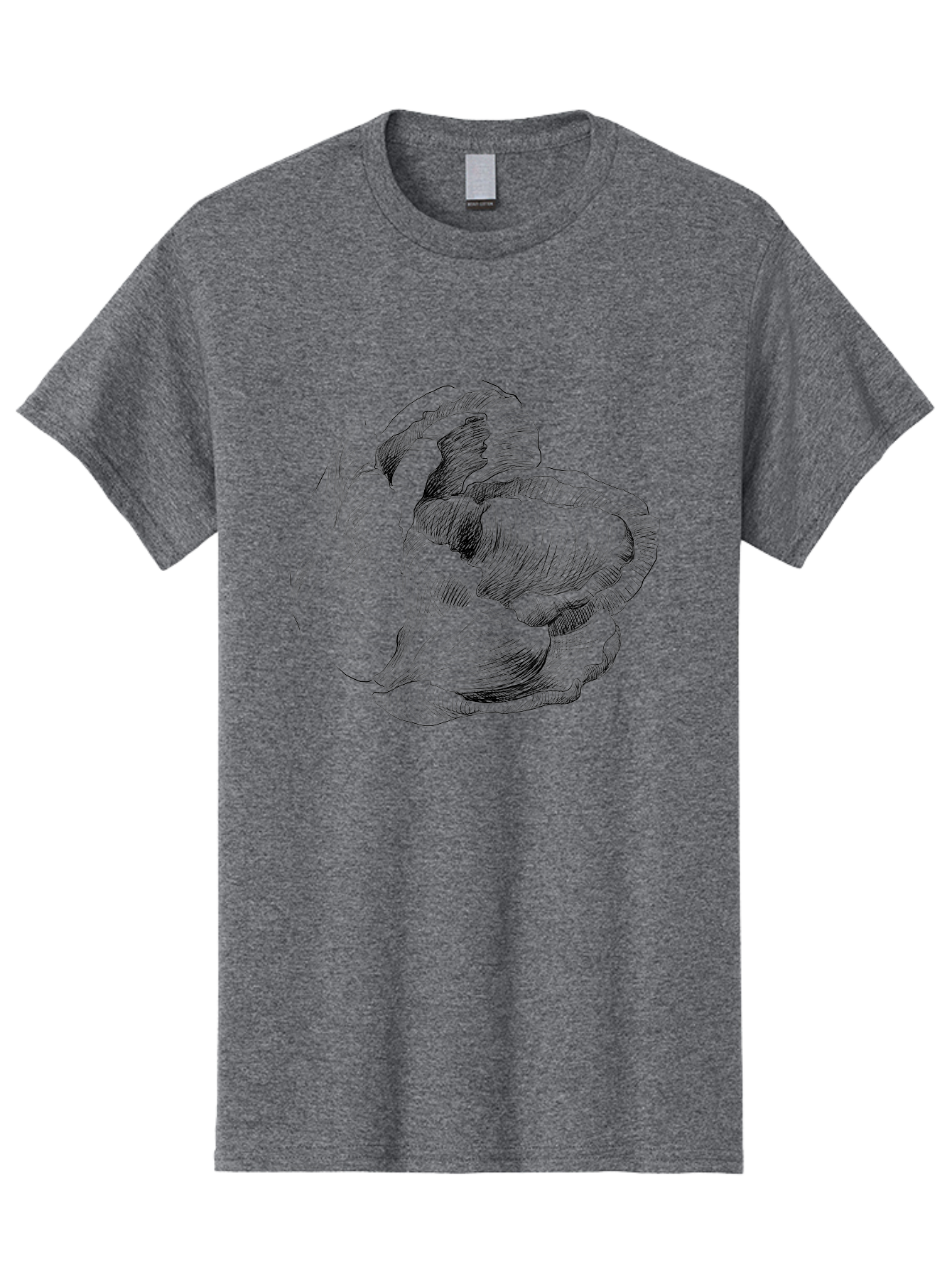 Peony Men'S Graphic Tee, 100% Cotton, Comfortable Casual Summer Wear, Machine Washable, Hand-Drawn Peony, Floral Illustration, Botanical Art, Sketchy Style, Elegant Flowers, Delicate Petals, Detailed Drawing, Monochromatic Art Aac262
