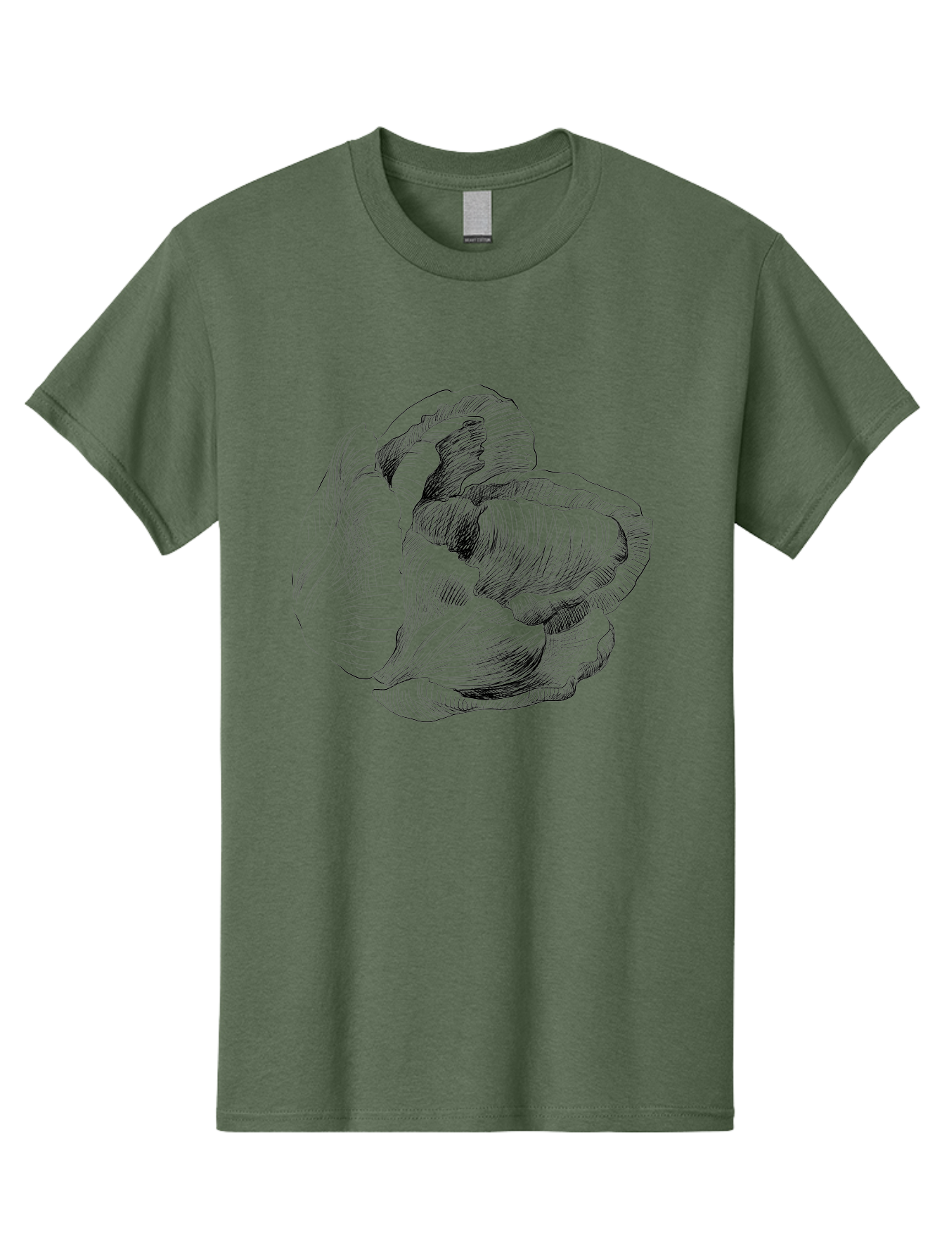 Peony Men'S Graphic Tee, 100% Cotton, Comfortable Casual Summer Wear, Machine Washable, Hand-Drawn Peony, Floral Illustration, Botanical Art, Sketchy Style, Elegant Flowers, Delicate Petals, Detailed Drawing, Monochromatic Art Aac262