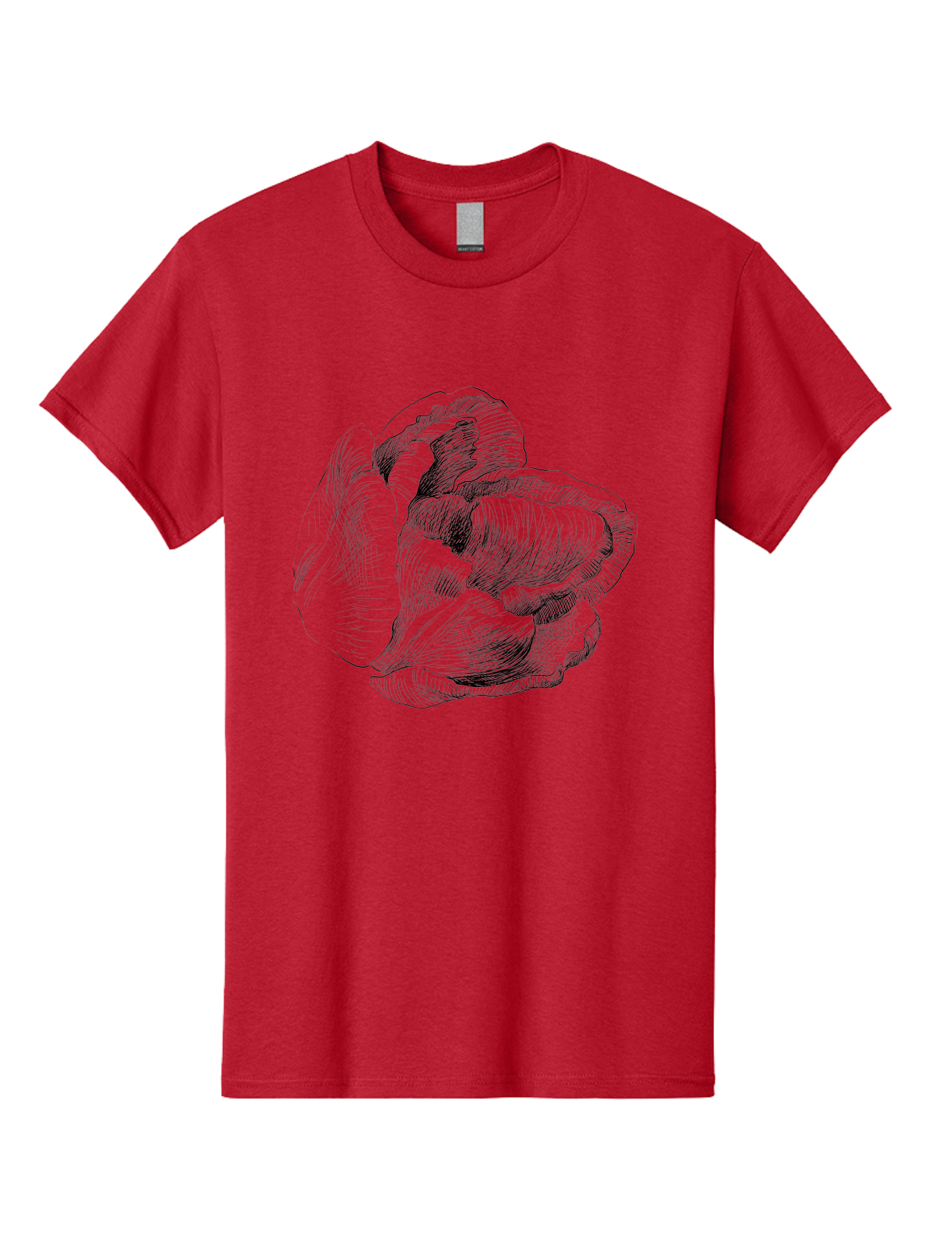 Peony Men'S Graphic Tee, 100% Cotton, Comfortable Casual Summer Wear, Machine Washable, Hand-Drawn Peony, Floral Illustration, Botanical Art, Sketchy Style, Elegant Flowers, Delicate Petals, Detailed Drawing, Monochromatic Art Aac262