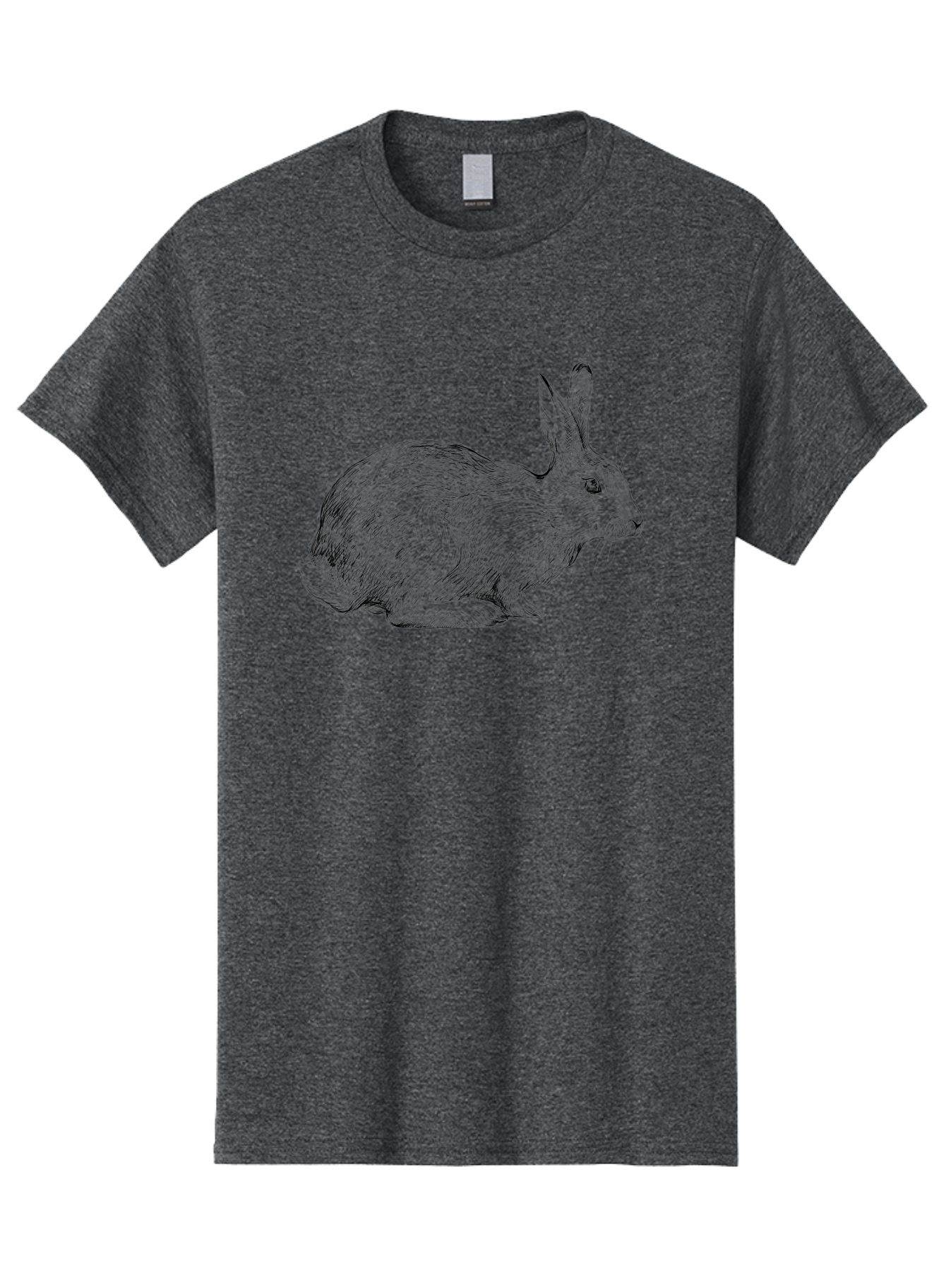 Rabbit-Illustration Men'S Graphic Tee, 100% Cotton, Comfortable Casual Summer Wear, Machine Washable, Detailed Illustration, Rabbit Art, Wildlife Graphics, Nature-Inspired Designs, Furry Creature, Sketch Style, Cute Animal, Whimsical Charm Aac266