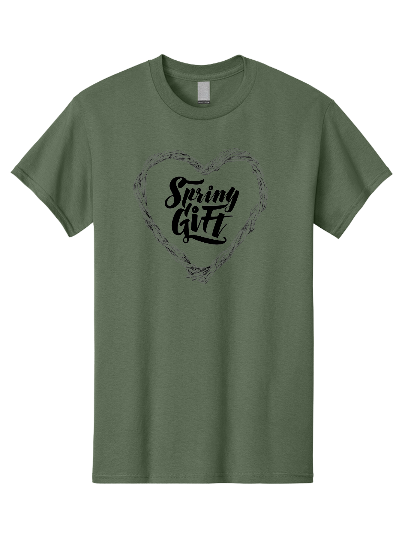 Spring-Gift-1 Men'S Graphic Tee, 100% Cotton, Comfortable Casual Summer Wear, Machine Washable, Handwritten Script, Spring Gift, Heart Shaped Frame, Natural Elements, Seasonal Symbolism, Gift Giving Ideas, Floral Inspiration, Aac274