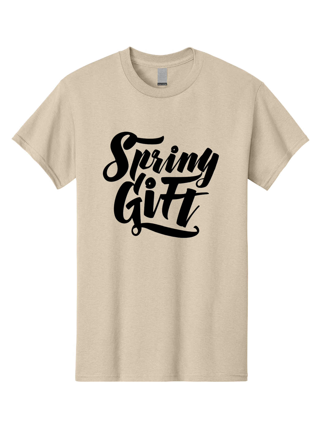 Spring-Gift Men'S Graphic Tee, 100% Cotton, Comfortable Casual Summer Wear, Machine Washable, Spring Gift, Spring Season, Gift Ideas, Spring Inspiration, Calligraphy Text, Stylized Font, Elegant Design, Seasonal Greetings, Spring Vibes Aac275