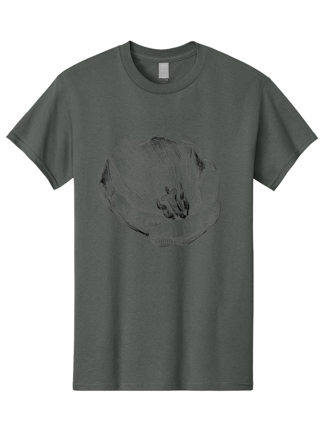 Tulip-1 Men'S Graphic Tee, 100% Cotton, Comfortable Casual Summer Wear, Machine Washable, Tulip Flower, Floral Illustration, Botanical Art, Hand-Drawn Design, Elegant Petals, Delicate Lines, Artistic Expression, Flower Drawing Aac276