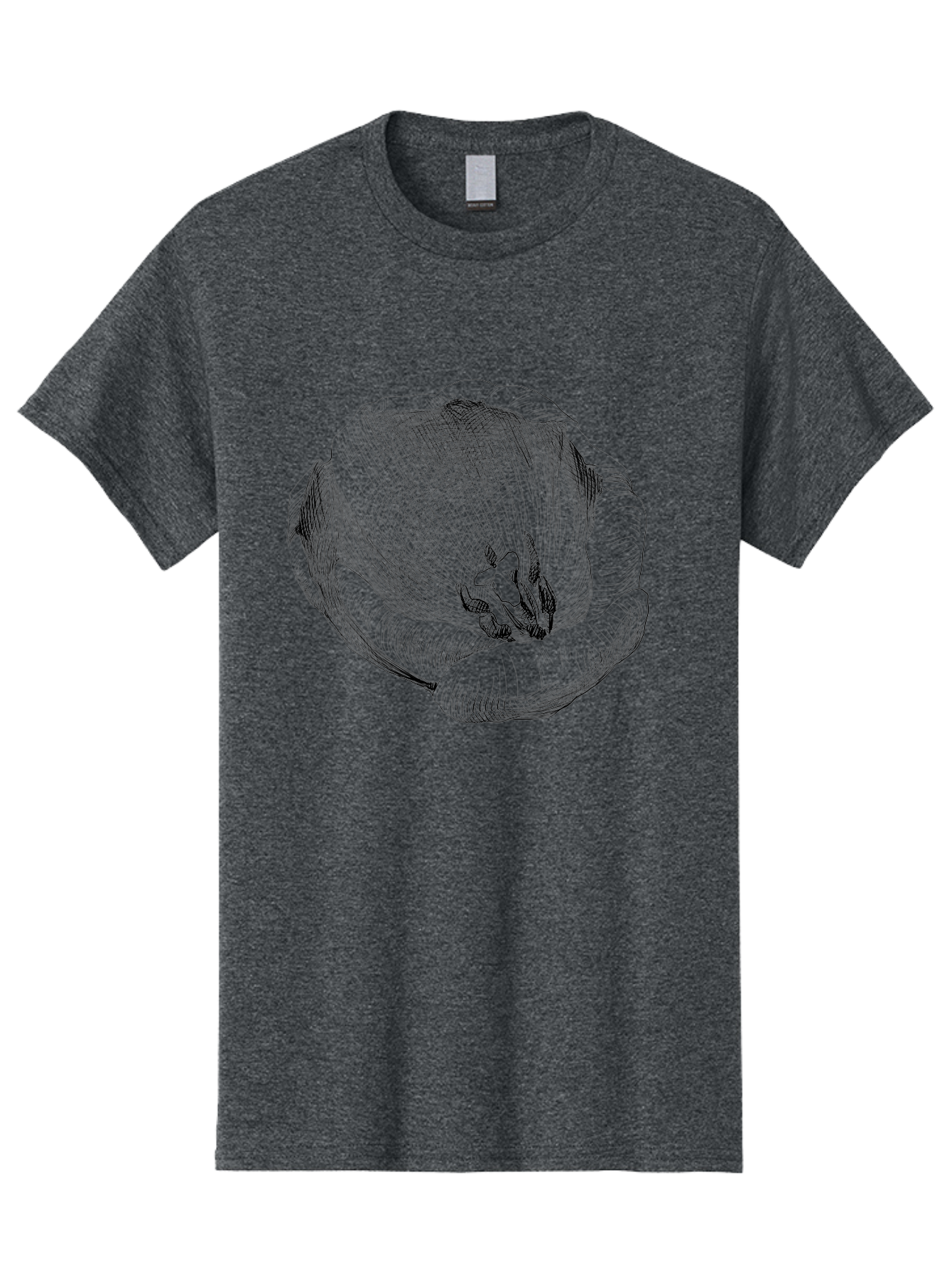 Tulip-1 Men'S Graphic Tee, 100% Cotton, Comfortable Casual Summer Wear, Machine Washable, Tulip Flower, Floral Illustration, Botanical Art, Hand-Drawn Design, Elegant Petals, Delicate Lines, Artistic Expression, Flower Drawing Aac276