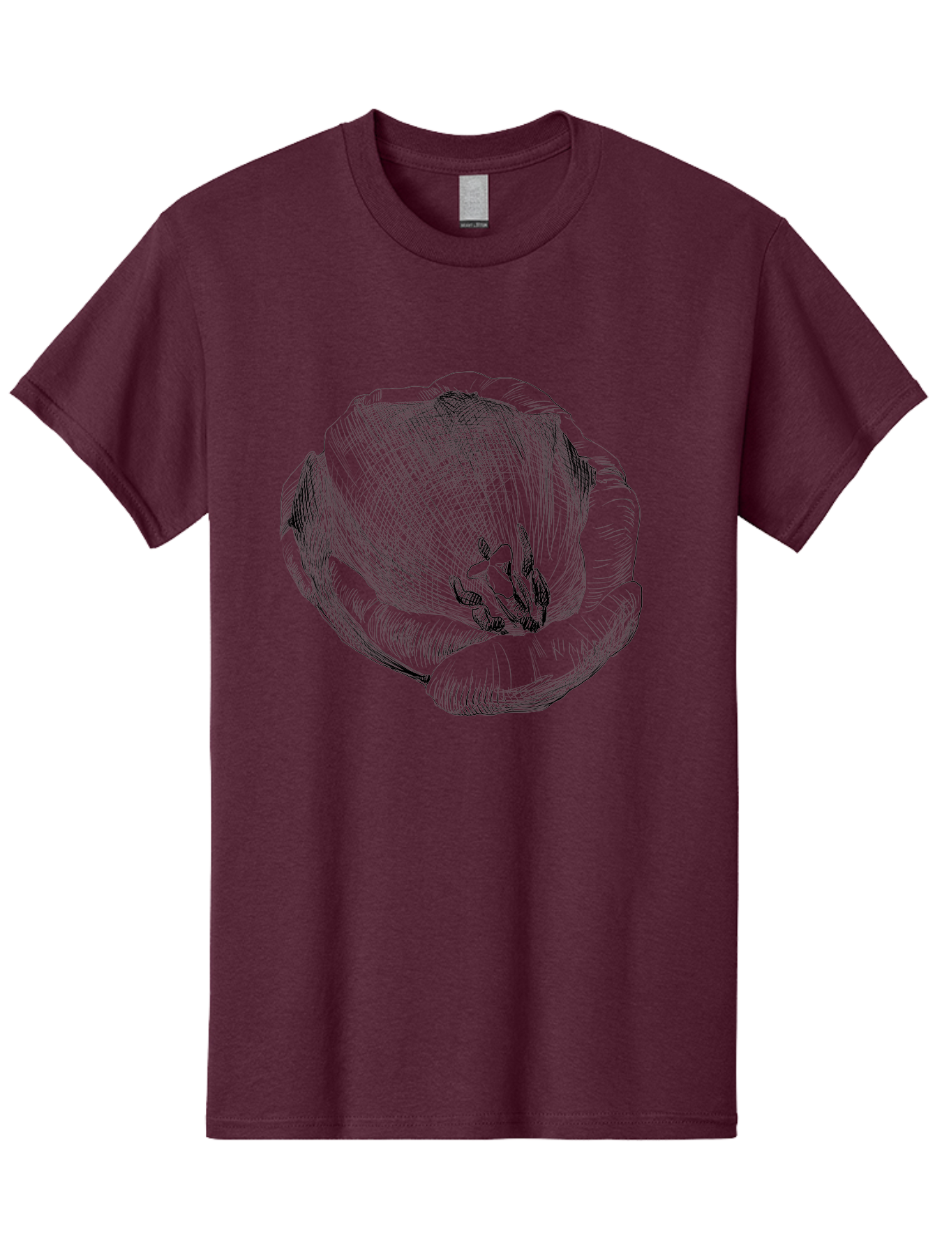 Tulip-1 Men'S Graphic Tee, 100% Cotton, Comfortable Casual Summer Wear, Machine Washable, Tulip Flower, Floral Illustration, Botanical Art, Hand-Drawn Design, Elegant Petals, Delicate Lines, Artistic Expression, Flower Drawing Aac276