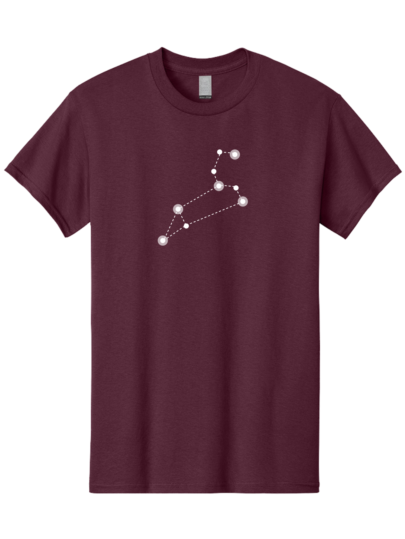 Big-Dipper Men'S Graphic Tee, 100% Cotton, Comfortable Casual Summer Wear, Machine Washable, Constellation Pattern, Big Dipper Stars, Astronomy Symbol, Glowing Constellation, Dotted Lines Connecting Stars, White Stars On Green, Aac278