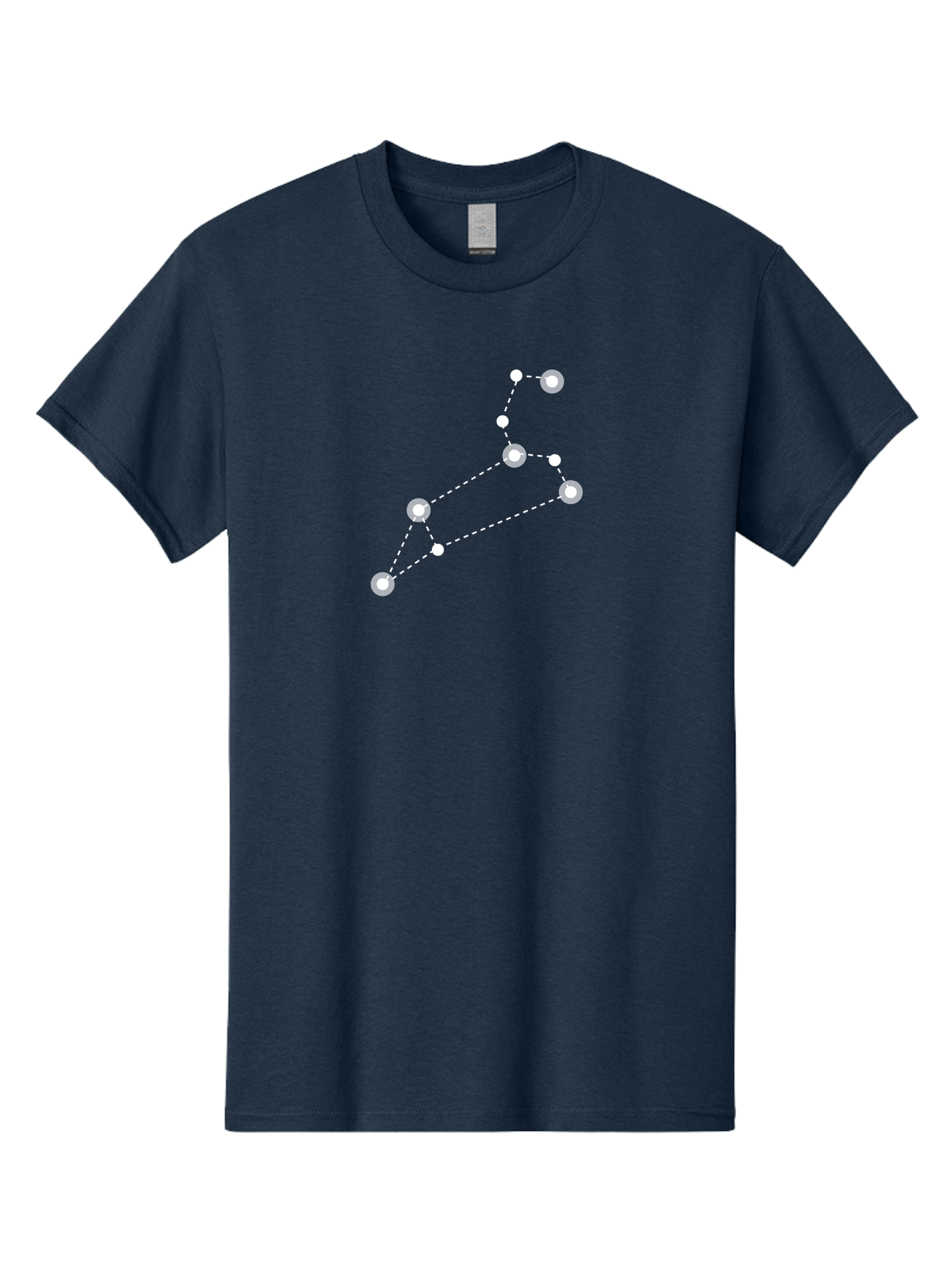 Big-Dipper Men'S Graphic Tee, 100% Cotton, Comfortable Casual Summer Wear, Machine Washable, Constellation Pattern, Big Dipper Stars, Astronomy Symbol, Glowing Constellation, Dotted Lines Connecting Stars, White Stars On Green, Aac278