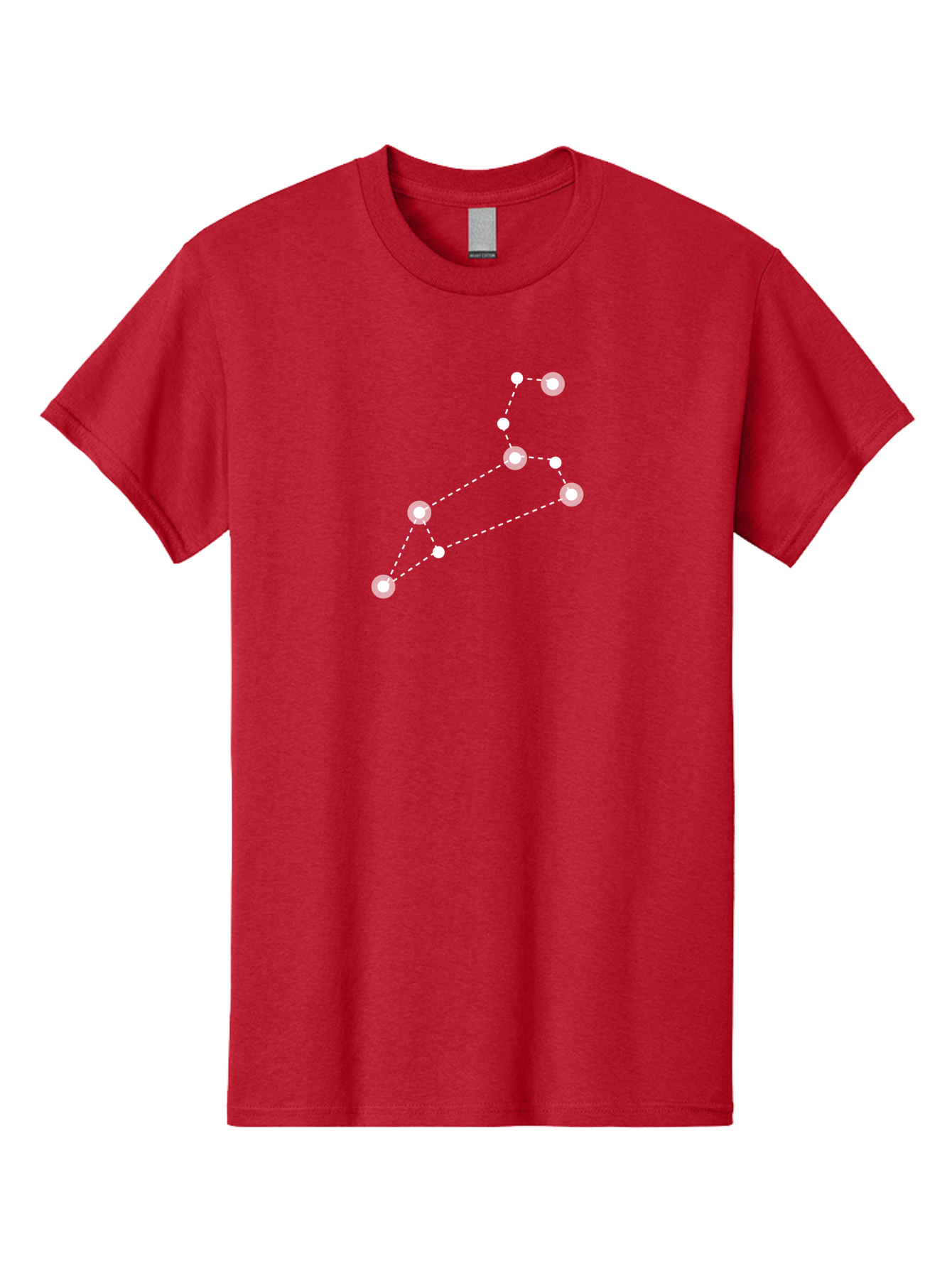 Big-Dipper Men'S Graphic Tee, 100% Cotton, Comfortable Casual Summer Wear, Machine Washable, Constellation Pattern, Big Dipper Stars, Astronomy Symbol, Glowing Constellation, Dotted Lines Connecting Stars, White Stars On Green, Aac278