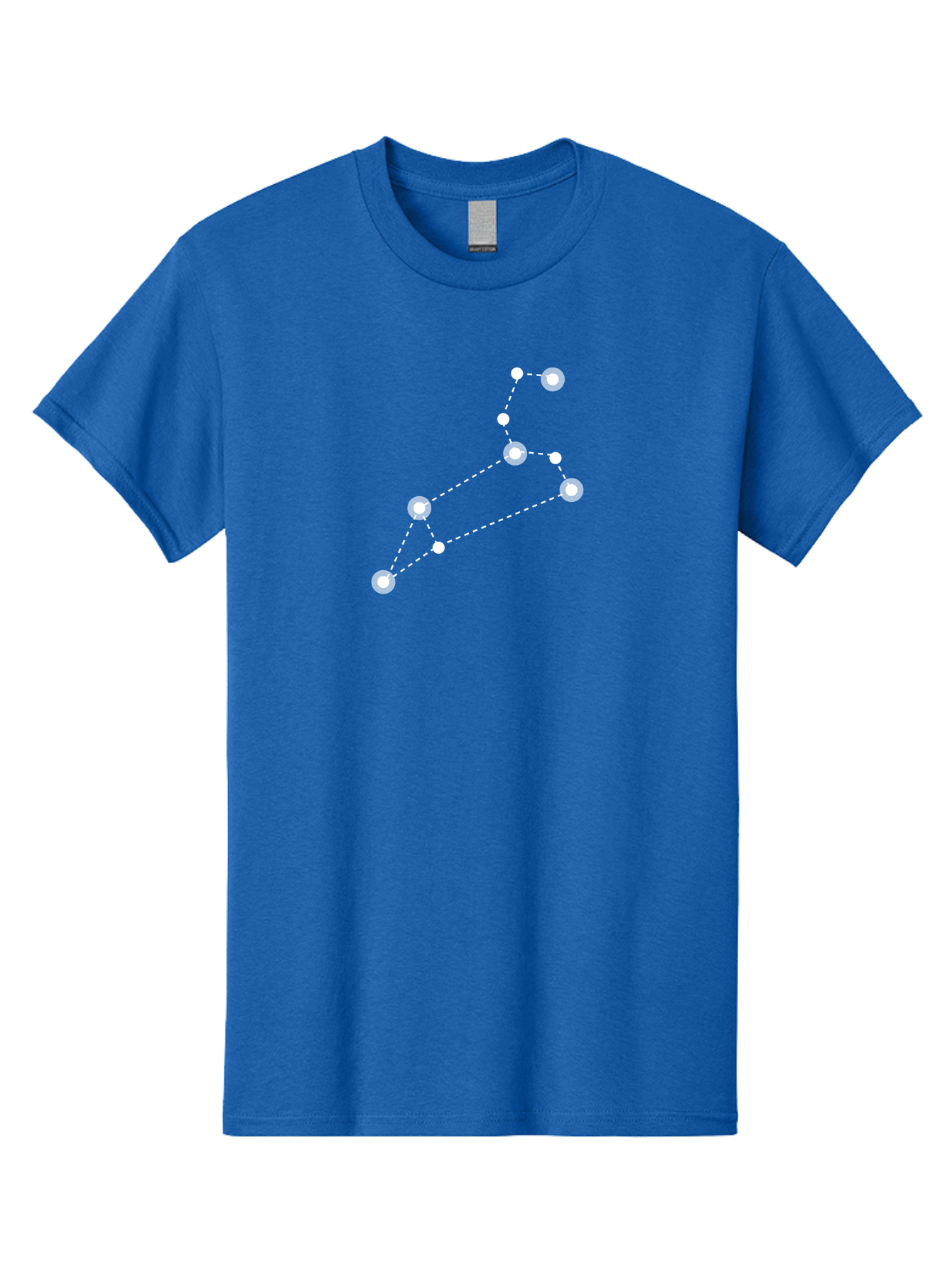 Big-Dipper Men'S Graphic Tee, 100% Cotton, Comfortable Casual Summer Wear, Machine Washable, Constellation Pattern, Big Dipper Stars, Astronomy Symbol, Glowing Constellation, Dotted Lines Connecting Stars, White Stars On Green, Aac278