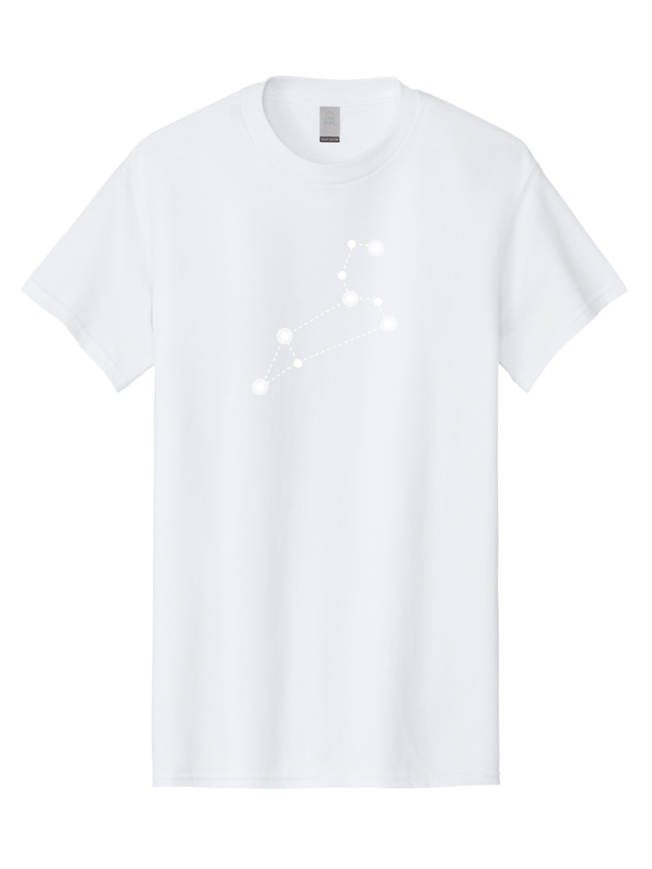 Big-Dipper Men'S Graphic Tee, 100% Cotton, Comfortable Casual Summer Wear, Machine Washable, Constellation Pattern, Big Dipper Stars, Astronomy Symbol, Glowing Constellation, Dotted Lines Connecting Stars, White Stars On Green, Aac278