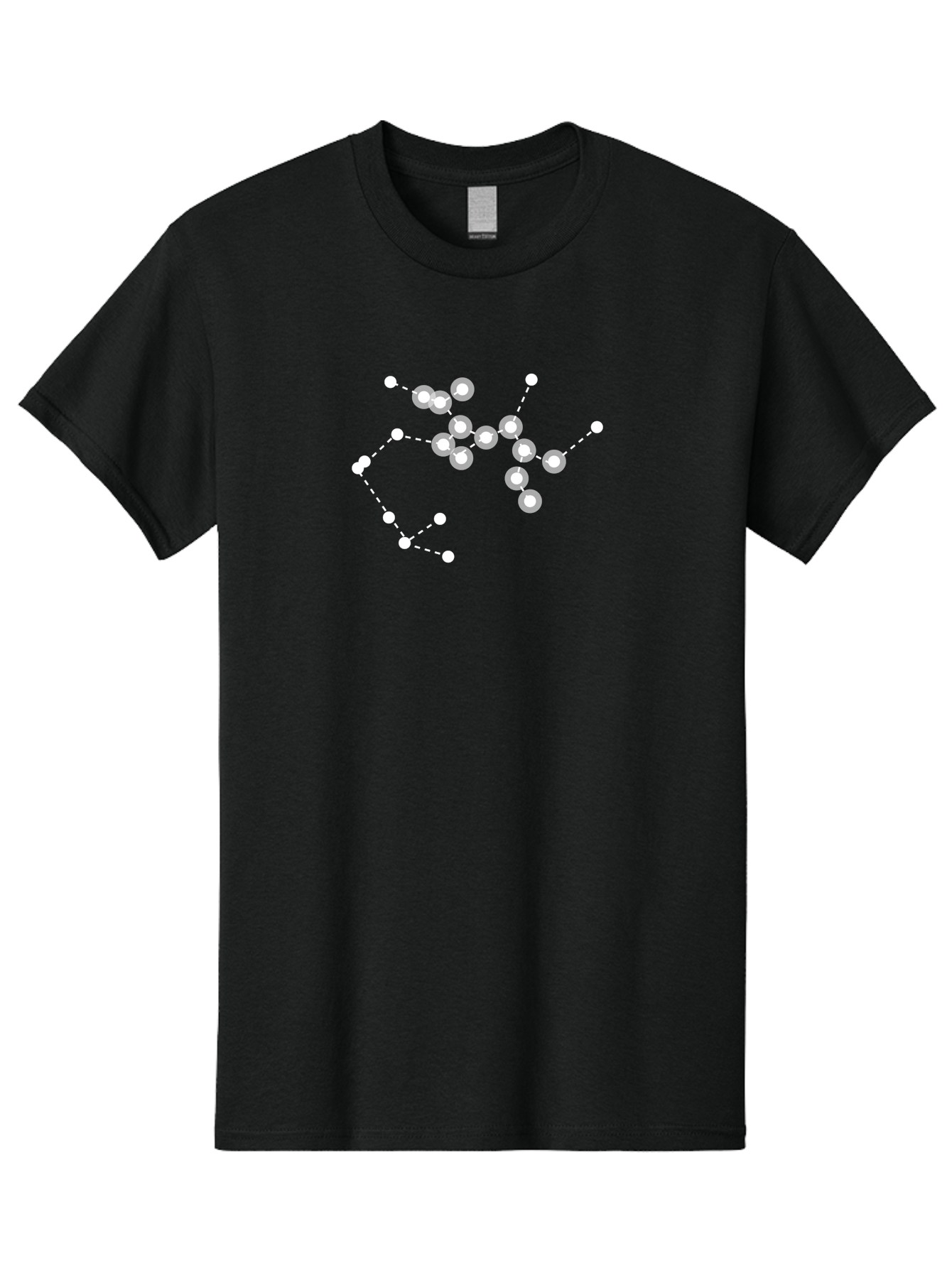 Cancer-Constellation Men'S Graphic Tee, 100% Cotton, Comfortable Casual Summer Wear, Machine Washable, Constellation Of Stars, Starry Night Sky, White Dots Connected By Dashed Lines, Astronomical Pattern, Simple Graphics, Minimalist Design, Aac279