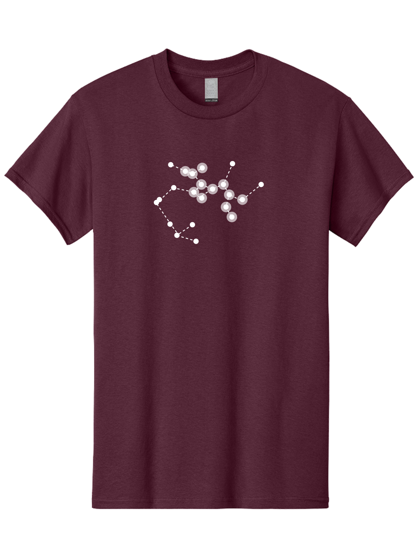 Cancer-Constellation Men'S Graphic Tee, 100% Cotton, Comfortable Casual Summer Wear, Machine Washable, Constellation Of Stars, Starry Night Sky, White Dots Connected By Dashed Lines, Astronomical Pattern, Simple Graphics, Minimalist Design, Aac279