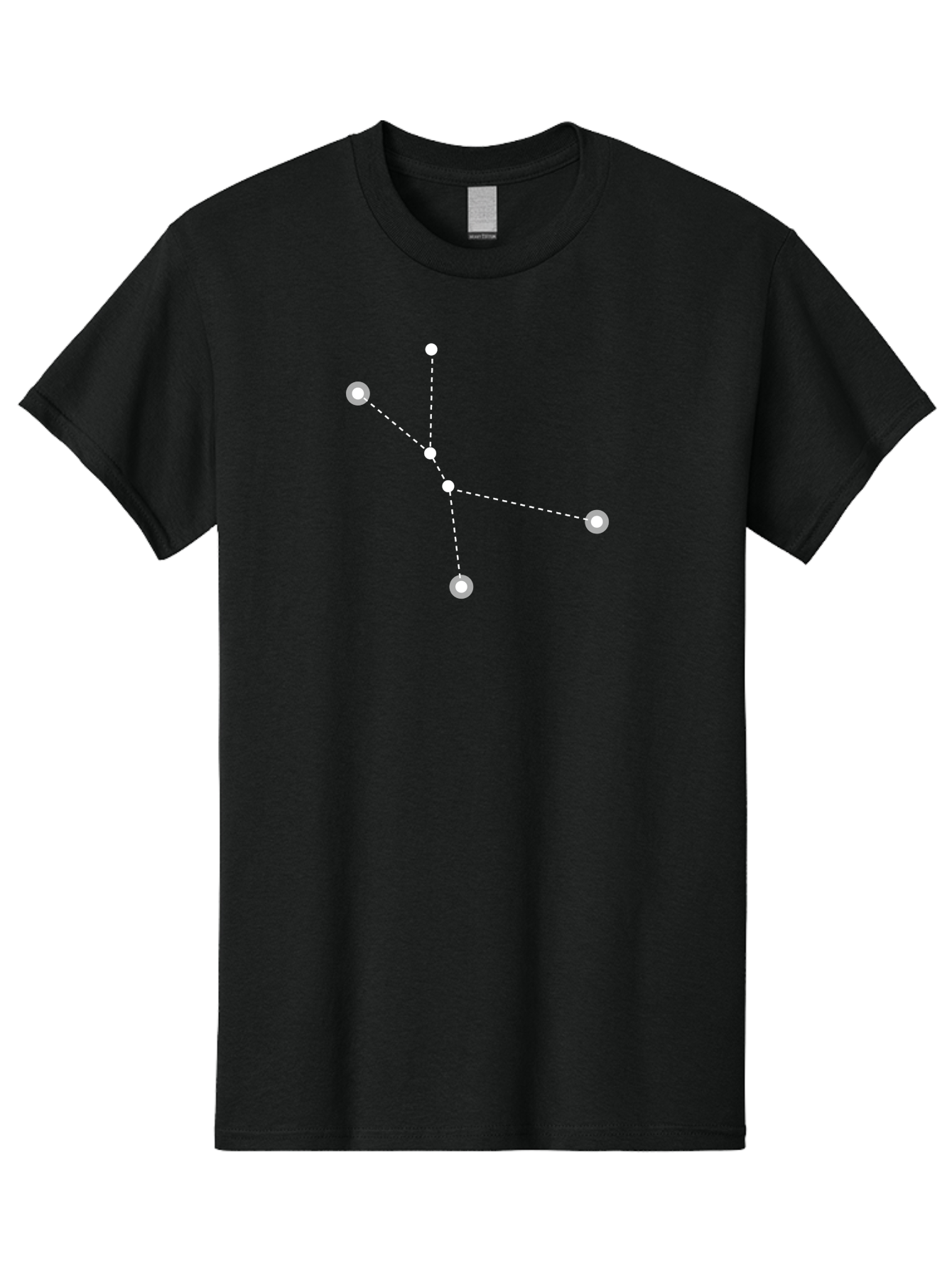 Constellation-2 Men'S Graphic Tee, 100% Cotton, Comfortable Casual Summer Wear, Machine Washable, Constellation Pattern, Five-Pointed Star, Dotted Lines, White Dots, Glowing Effect, Minimalist Design, Simple Graphics, Abstract Representation, Aac281