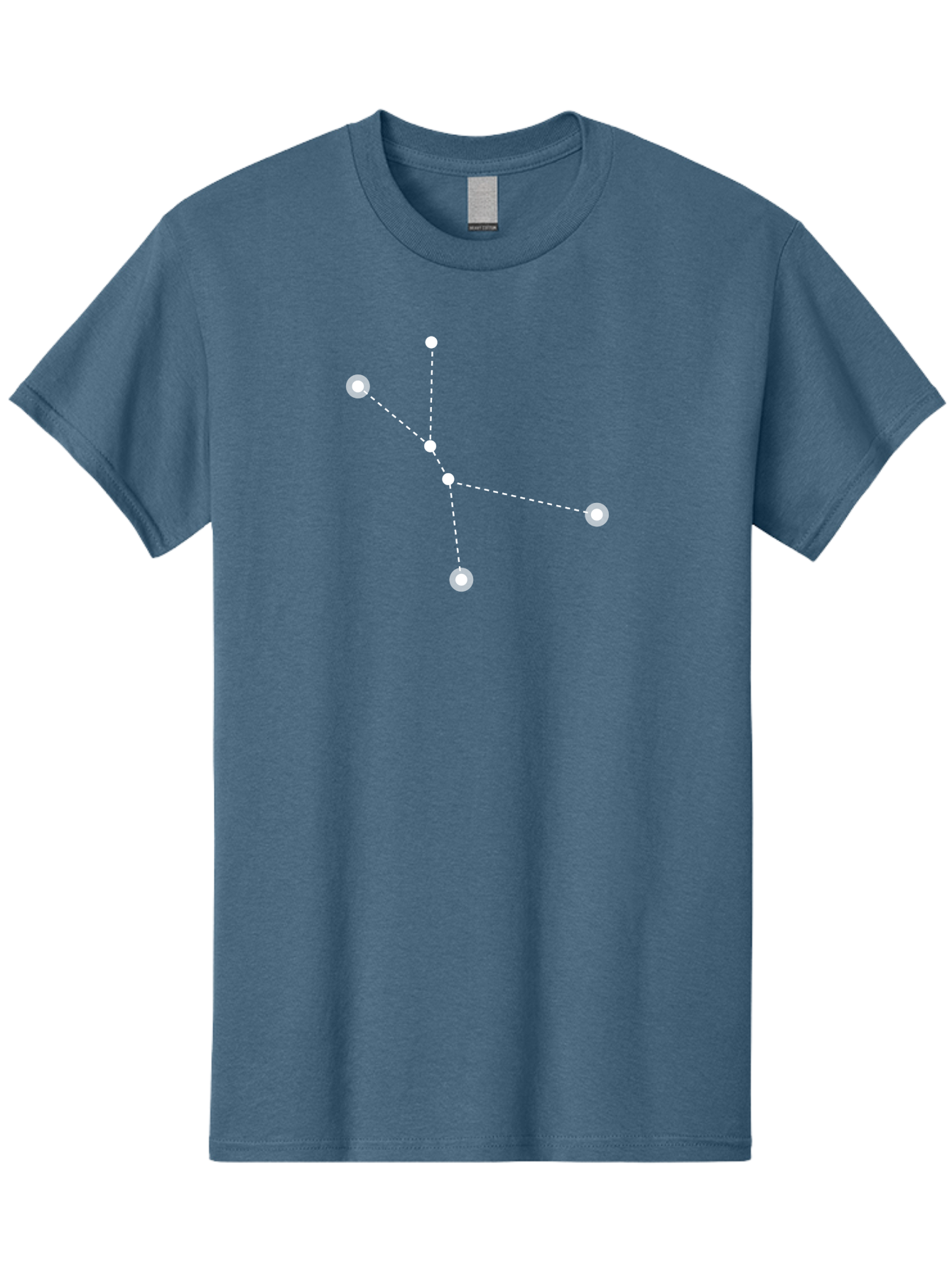 Constellation-2 Men'S Graphic Tee, 100% Cotton, Comfortable Casual Summer Wear, Machine Washable, Constellation Pattern, Five-Pointed Star, Dotted Lines, White Dots, Glowing Effect, Minimalist Design, Simple Graphics, Abstract Representation, Aac281