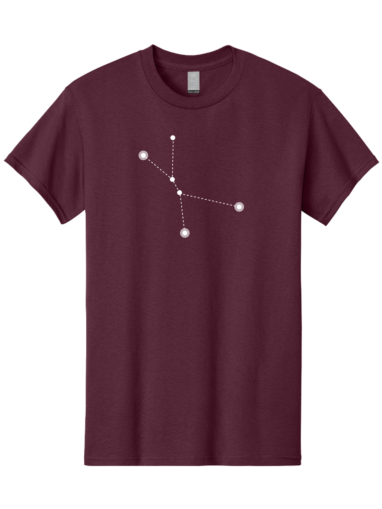 Constellation-2 Men'S Graphic Tee, 100% Cotton, Comfortable Casual Summer Wear, Machine Washable, Constellation Pattern, Five-Pointed Star, Dotted Lines, White Dots, Glowing Effect, Minimalist Design, Simple Graphics, Abstract Representation, Aac281