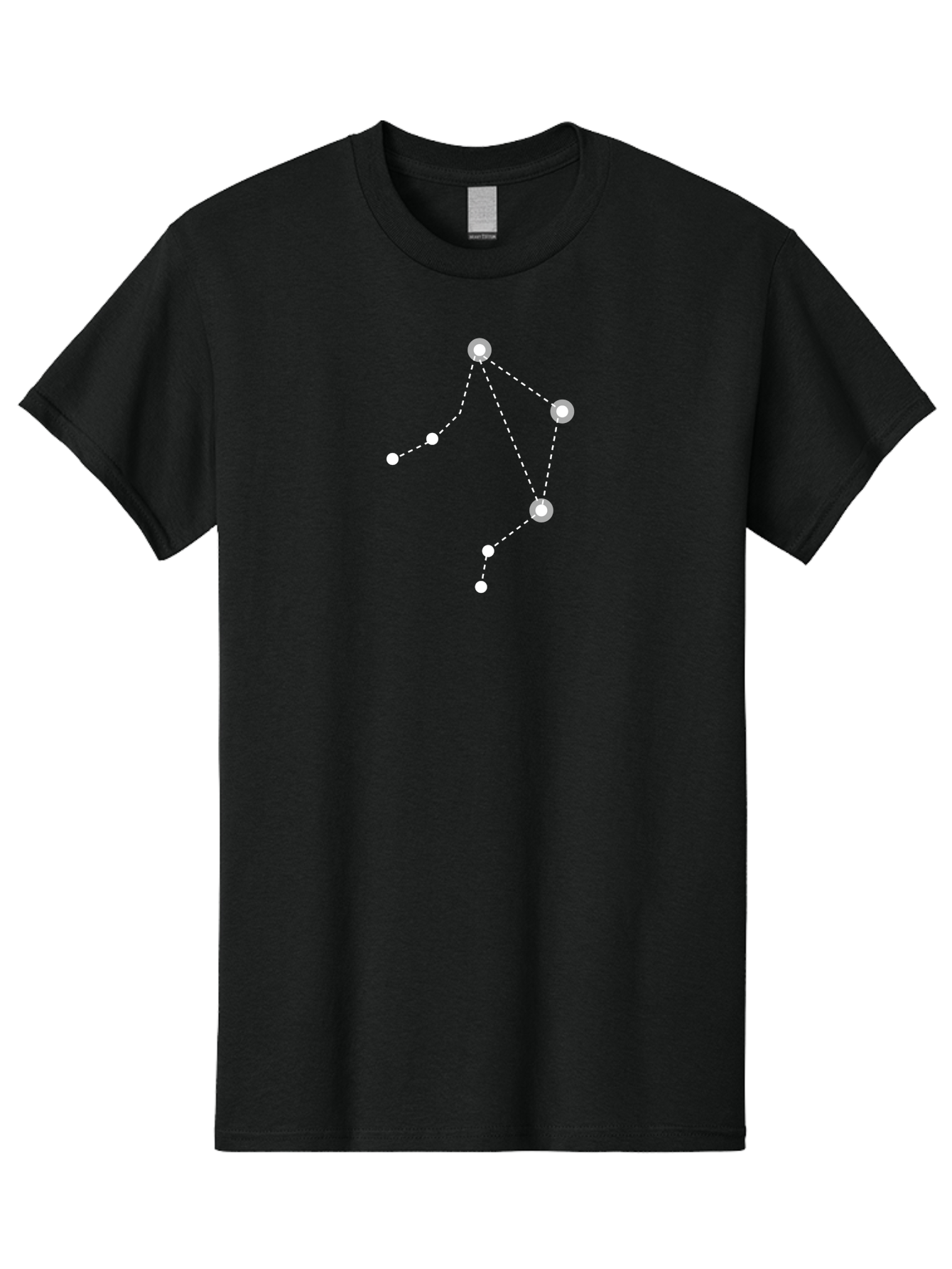 Constellation-3 Men'S Graphic Tee, 100% Cotton, Comfortable Casual Summer Wear, Machine Washable, Constellation Pattern, Stars Connected By Dotted Lines, White Stars, Celestial Map, Astronomy Symbol, Night Sky Representation, Simple Graphics, Aac282