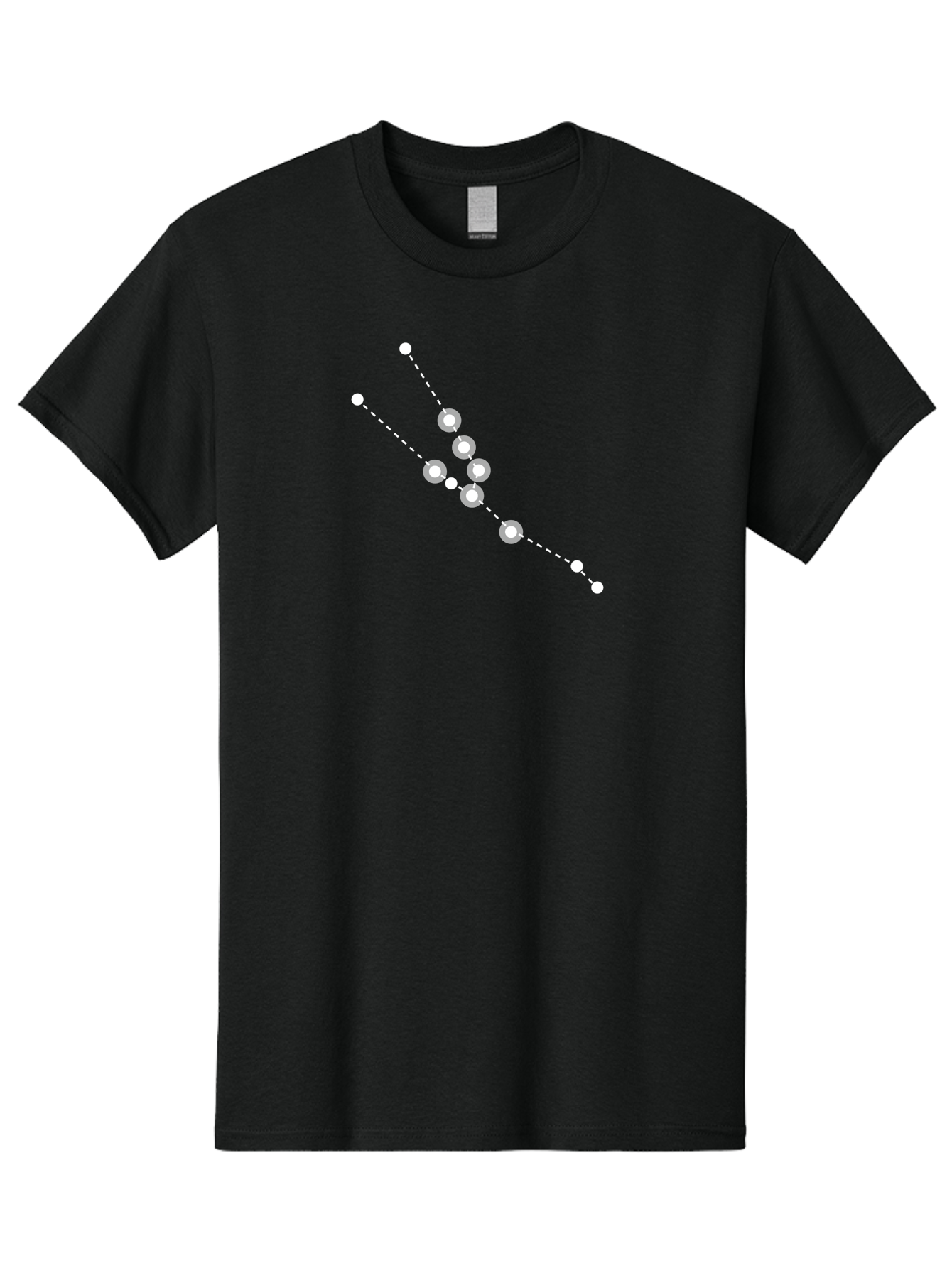 Constellation-5 Men'S Graphic Tee, 100% Cotton, Comfortable Casual Summer Wear, Machine Washable, Dotted Lines, White Dots, Constellation Pattern, Astronomical Illustration, Celestial Navigation, Night Sky Scenery, Stars Aligned Aac284