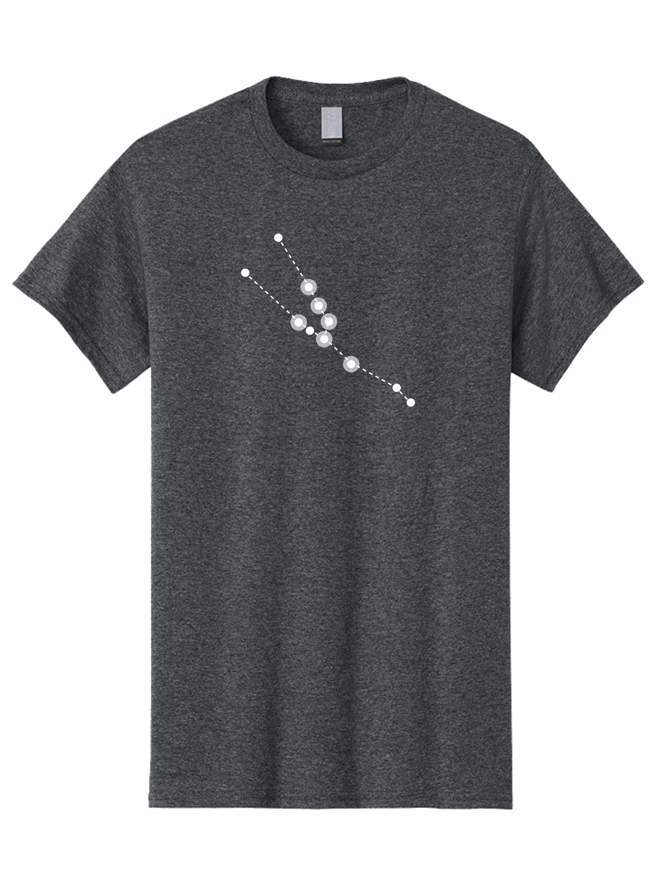 Constellation-5 Men'S Graphic Tee, 100% Cotton, Comfortable Casual Summer Wear, Machine Washable, Dotted Lines, White Dots, Constellation Pattern, Astronomical Illustration, Celestial Navigation, Night Sky Scenery, Stars Aligned Aac284