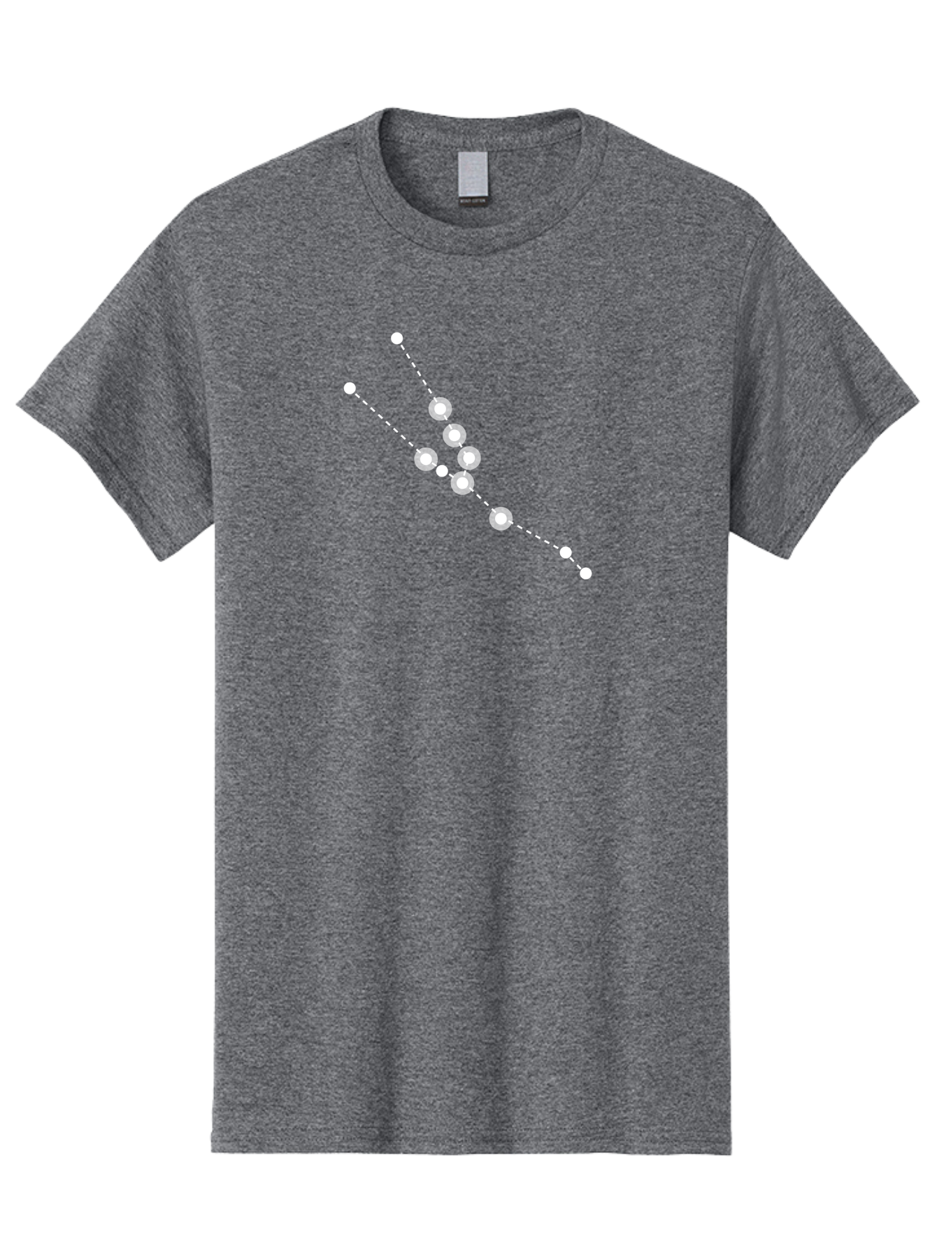 Constellation-5 Men'S Graphic Tee, 100% Cotton, Comfortable Casual Summer Wear, Machine Washable, Dotted Lines, White Dots, Constellation Pattern, Astronomical Illustration, Celestial Navigation, Night Sky Scenery, Stars Aligned Aac284