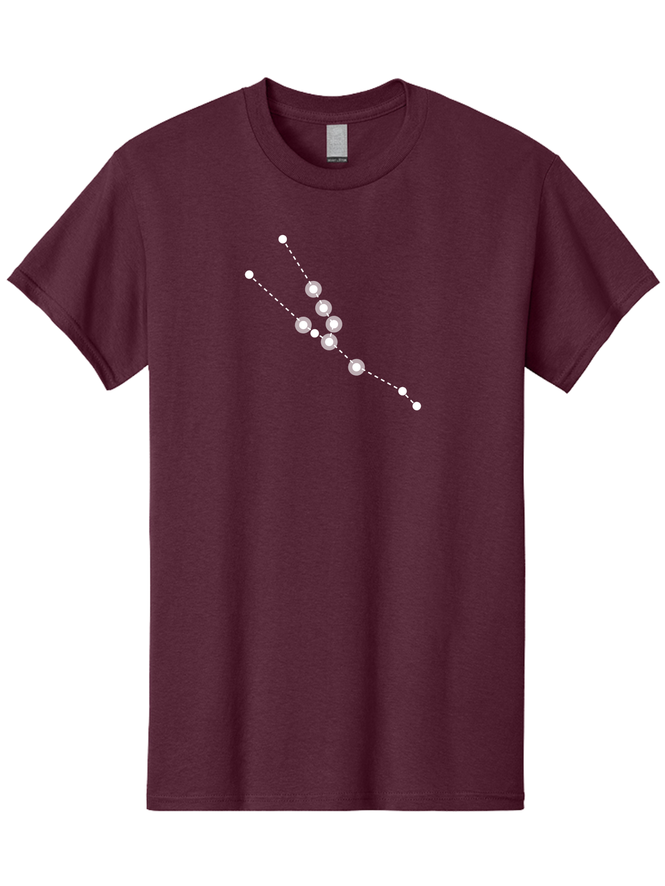 Constellation-5 Men'S Graphic Tee, 100% Cotton, Comfortable Casual Summer Wear, Machine Washable, Dotted Lines, White Dots, Constellation Pattern, Astronomical Illustration, Celestial Navigation, Night Sky Scenery, Stars Aligned Aac284