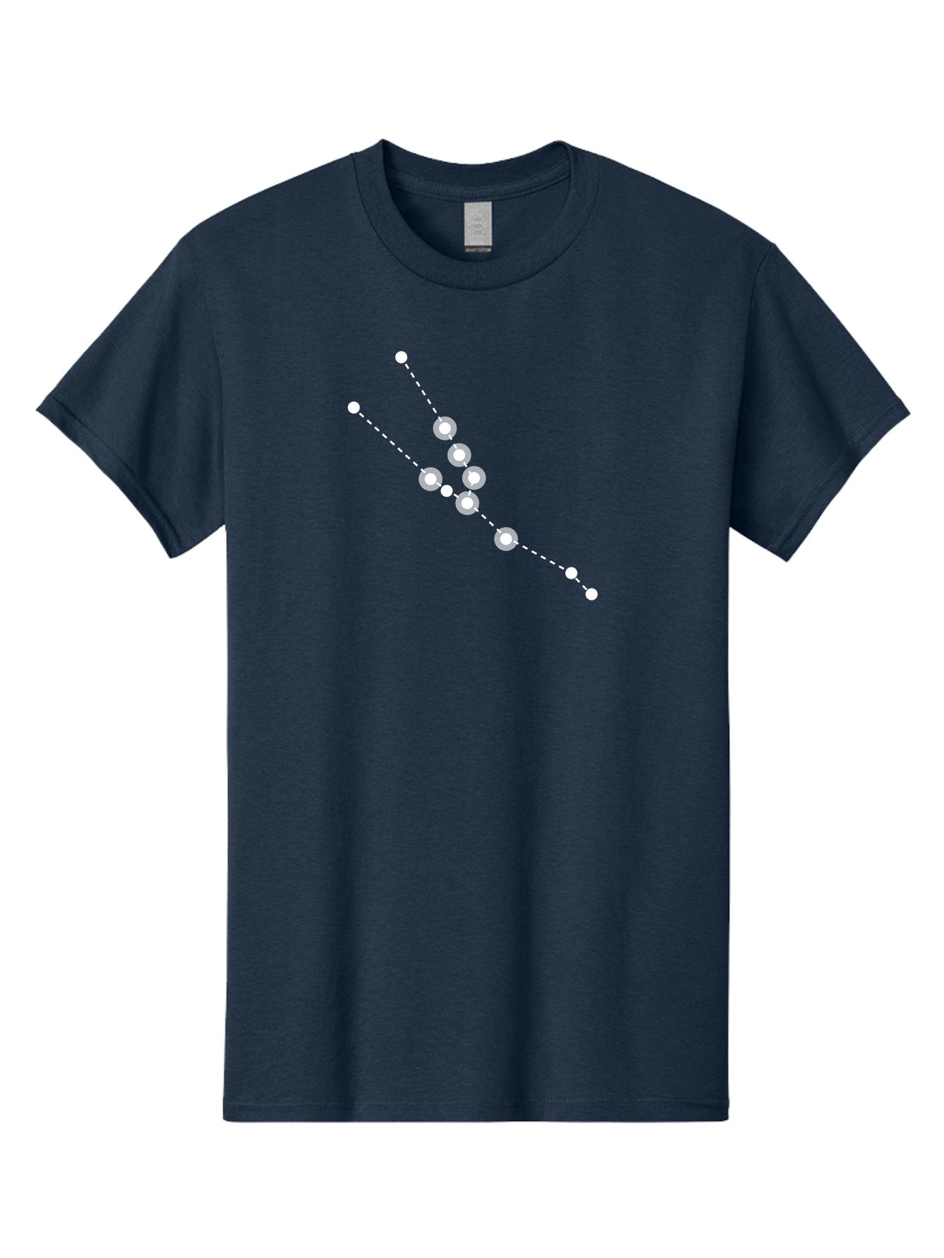 Constellation-5 Men'S Graphic Tee, 100% Cotton, Comfortable Casual Summer Wear, Machine Washable, Dotted Lines, White Dots, Constellation Pattern, Astronomical Illustration, Celestial Navigation, Night Sky Scenery, Stars Aligned Aac284