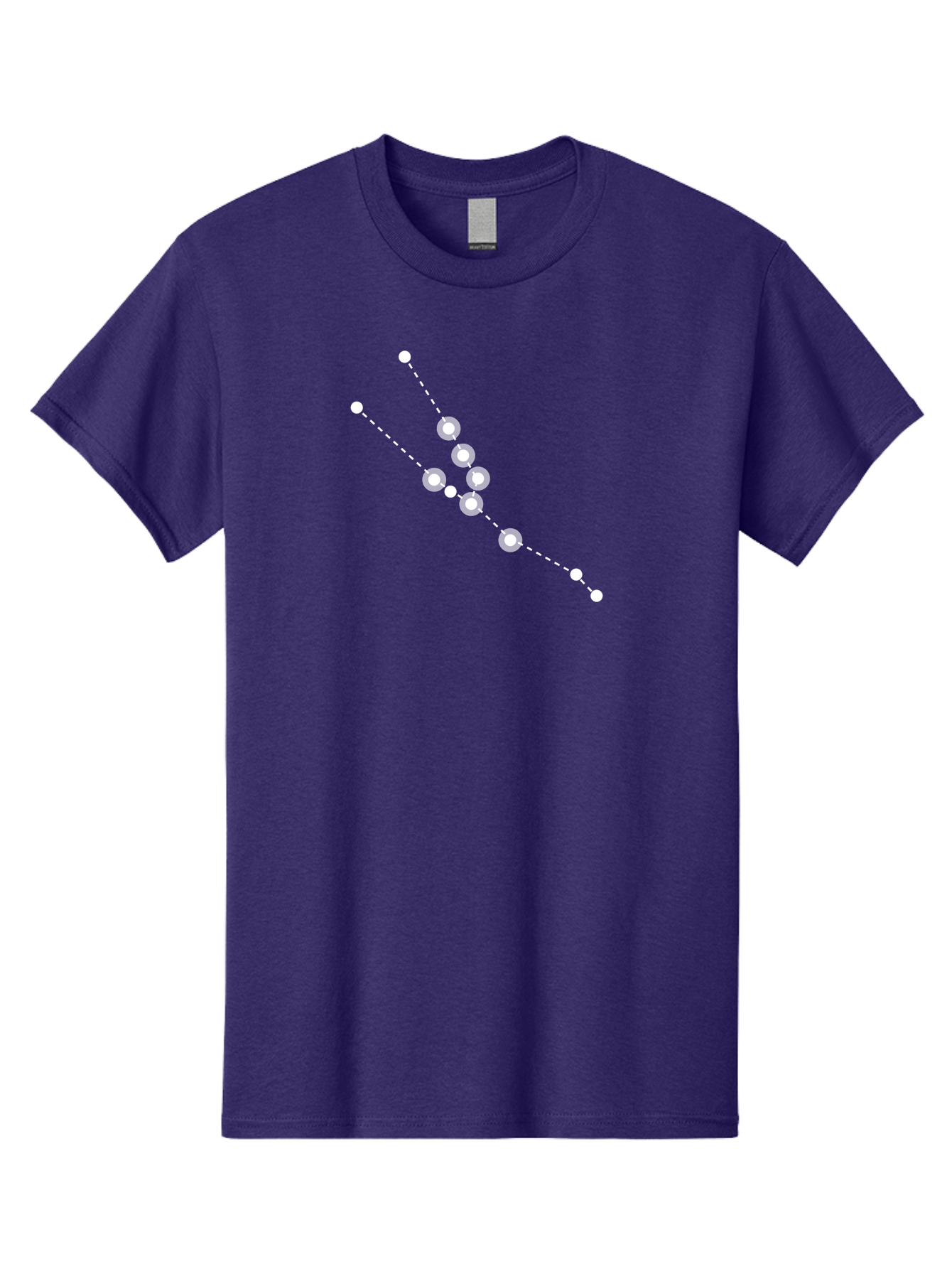 Constellation-5 Men'S Graphic Tee, 100% Cotton, Comfortable Casual Summer Wear, Machine Washable, Dotted Lines, White Dots, Constellation Pattern, Astronomical Illustration, Celestial Navigation, Night Sky Scenery, Stars Aligned Aac284