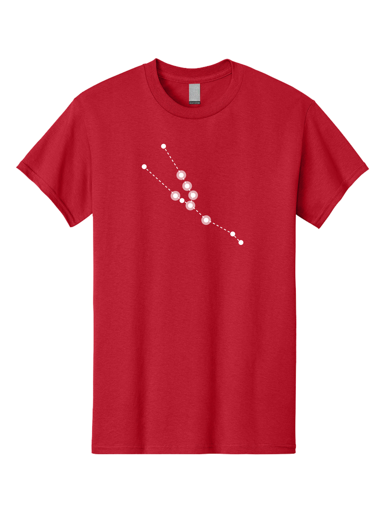 Constellation-5 Men'S Graphic Tee, 100% Cotton, Comfortable Casual Summer Wear, Machine Washable, Dotted Lines, White Dots, Constellation Pattern, Astronomical Illustration, Celestial Navigation, Night Sky Scenery, Stars Aligned Aac284
