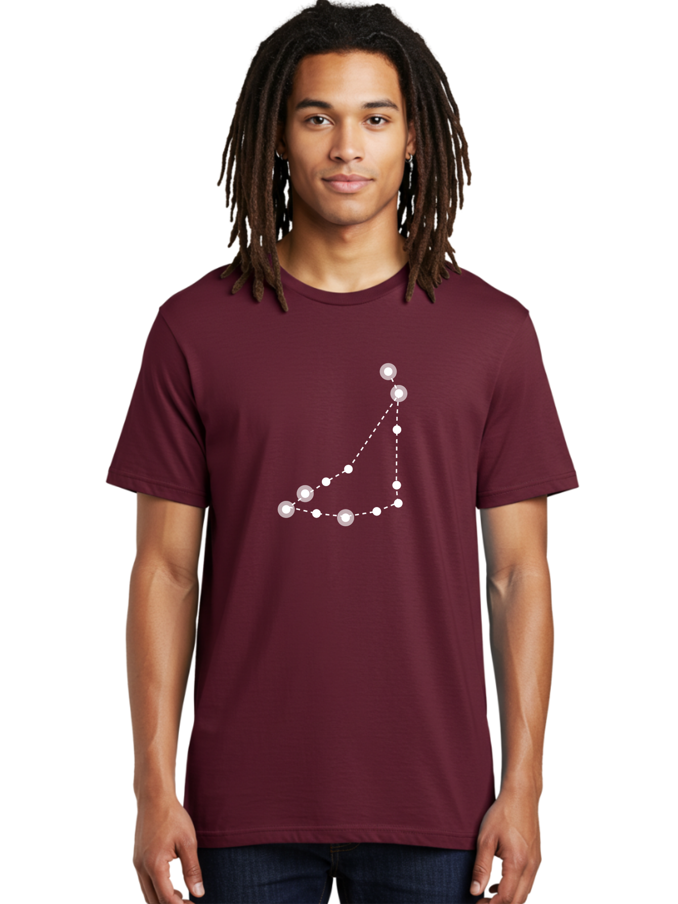Constellation-Pattern-1 Men'S Graphic Tee, 100% Cotton, Comfortable Casual Summer Wear, Machine Washable, Constellation, White Stars, Dotted Lines, Celestial Map, Astronomy, Night Sky, Star Pattern, Zodiac Signs Aac285