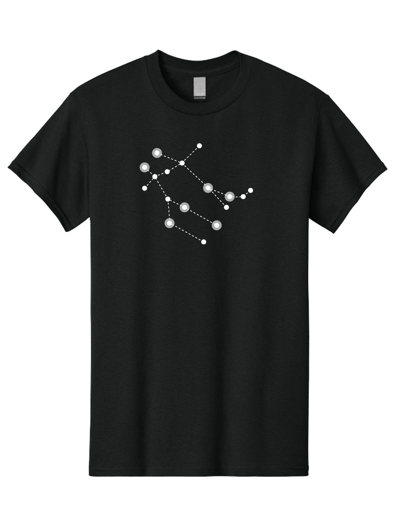 Constellation-Pattern-2 Men'S Graphic Tee, 100% Cotton, Comfortable Casual Summer Wear, Machine Washable, Constellation Pattern, Stars Connected By Dotted Lines, Glowing White Dots, Celestial Design, Night Sky, Astronomy, Space Theme, Aac286