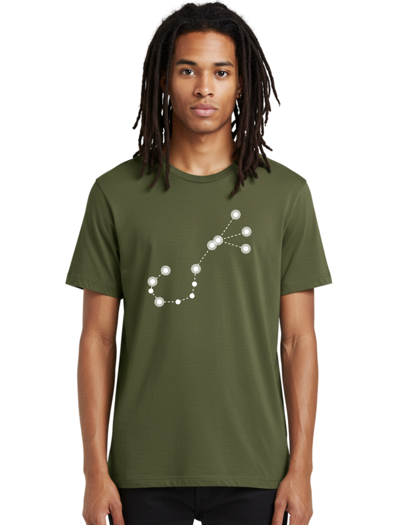 Constellation-Pattern-3 Men'S Graphic Tee, 100% Cotton, Comfortable Casual Summer Wear, Machine Washable, Constellation Pattern, Stars Connected By Dotted Lines, Astronomy, Space, Glowing Orbs, Celestial Navigation, Night Sky Aac287