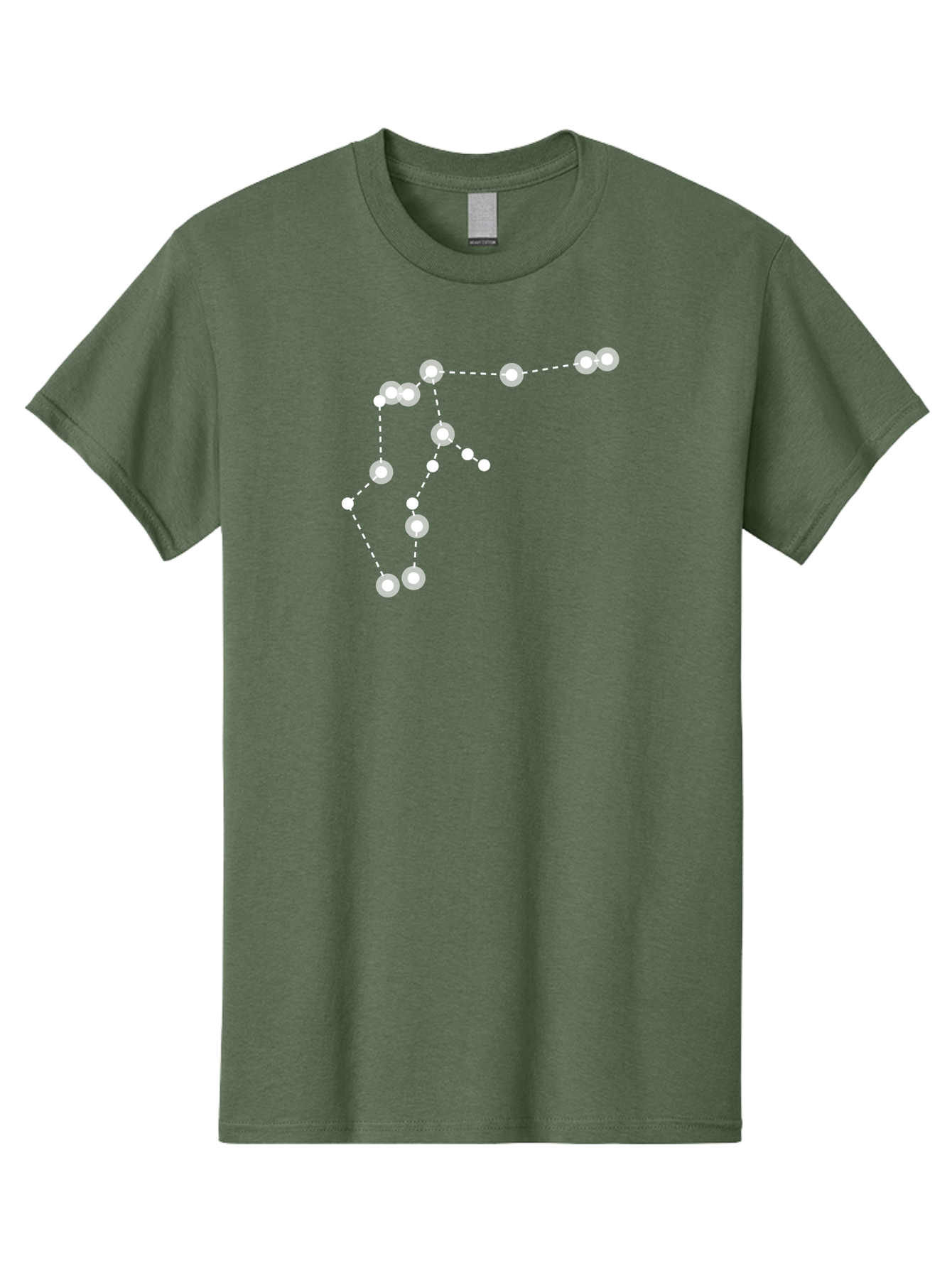 Constellation Men'S Graphic Tee, 100% Cotton, Comfortable Casual Summer Wear, Machine Washable, Stars Connected By Dotted Lines, Glowing White Dots, Celestial Navigation, Astronomy, Constellations, Starry Night Sky, Nighttime, Aac289