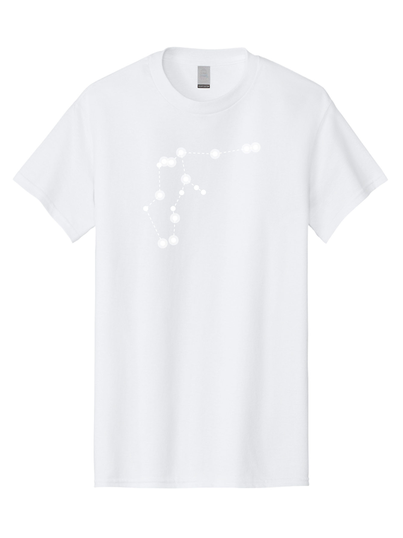 Constellation Men'S Graphic Tee, 100% Cotton, Comfortable Casual Summer Wear, Machine Washable, Stars Connected By Dotted Lines, Glowing White Dots, Celestial Navigation, Astronomy, Constellations, Starry Night Sky, Nighttime, Aac289