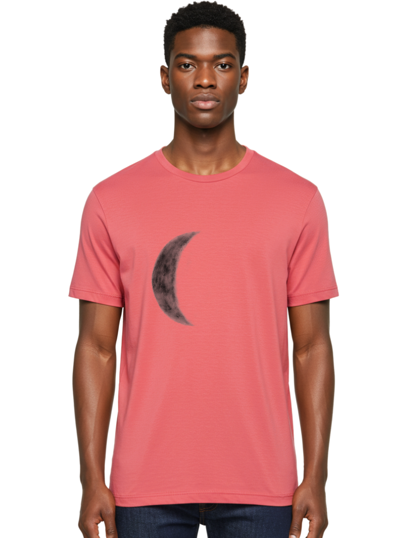 Crescent-Moon Men'S Graphic Tee, 100% Cotton, Comfortable Casual Summer Wear, Machine Washable, Crescent Moon, Lunar Phase, Moon Shape, Dark Moon, Night Sky, Celestial Body, Astronomy, Moonlight Aac298