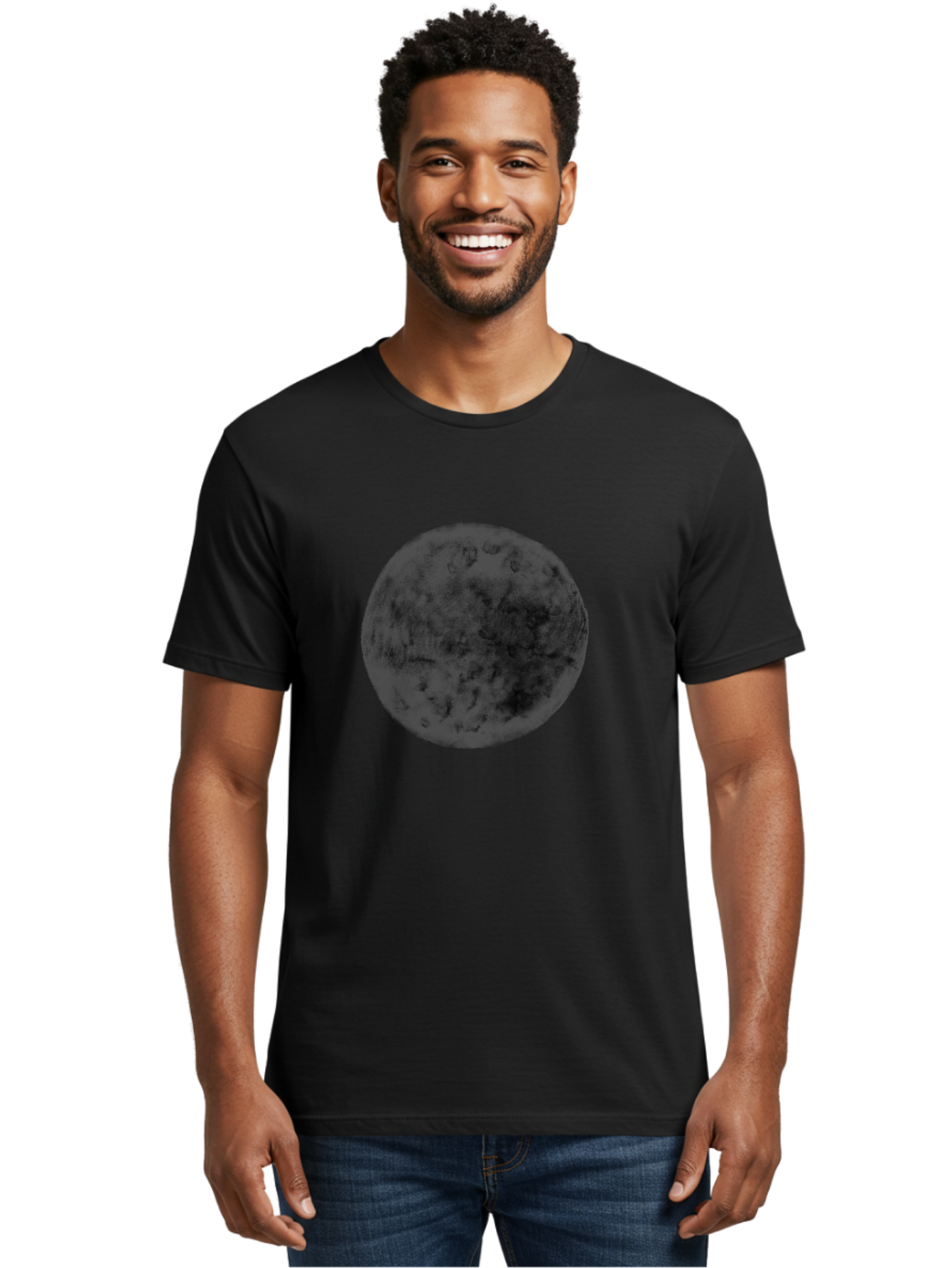 Dark-Green-Circle Men'S Graphic Tee, 100% Cotton, Comfortable Casual Summer Wear, Machine Washable, Dark Green Textured Circle, Mysterious Design, Abstract Pattern, Celestial Body, Textured Surface, Mysterious Atmosphere Aac301