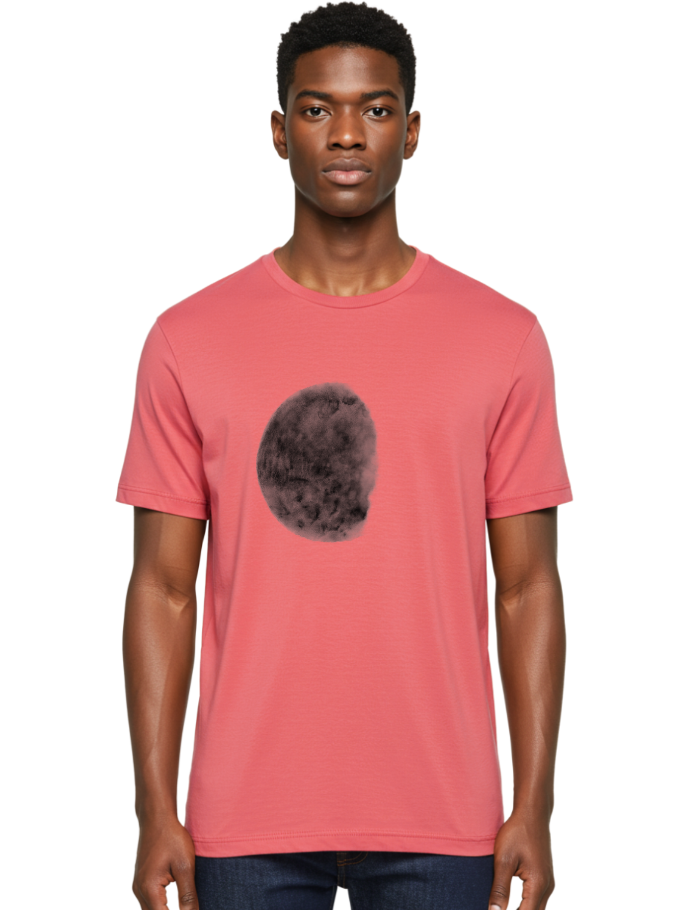Dark-Orb Men'S Graphic Tee, 100% Cotton, Comfortable Casual Summer Wear, Machine Washable, Dark Green Sphere, Textured Surface, Mysterious Object, Abstract Design, Unique Visual Effect, 3D Rendering, Spherical Shape, Digital Art, Aac302