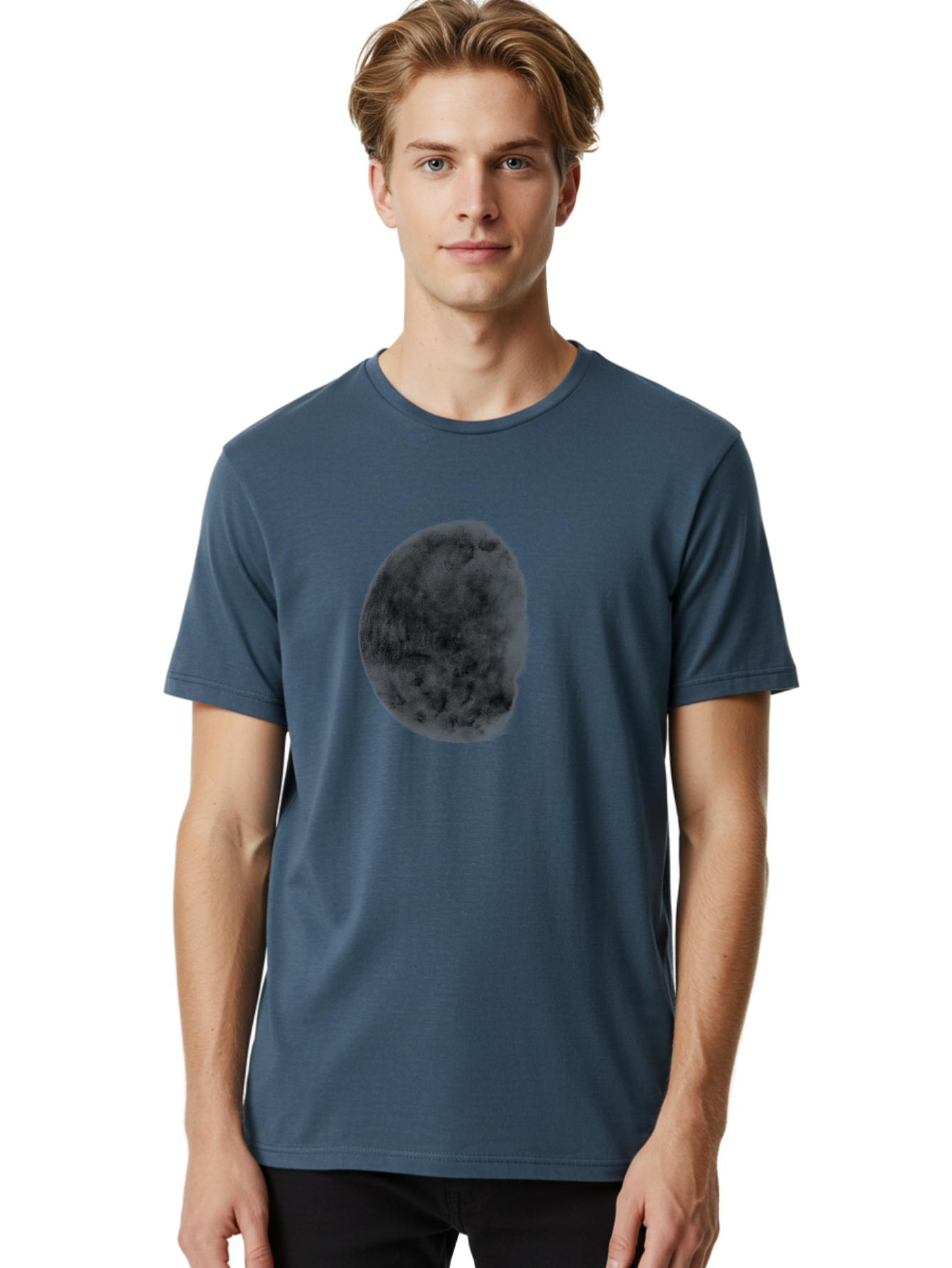 Dark-Orb Men'S Graphic Tee, 100% Cotton, Comfortable Casual Summer Wear, Machine Washable, Dark Green Sphere, Textured Surface, Mysterious Object, Abstract Design, Unique Visual Effect, 3D Rendering, Spherical Shape, Digital Art, Aac302