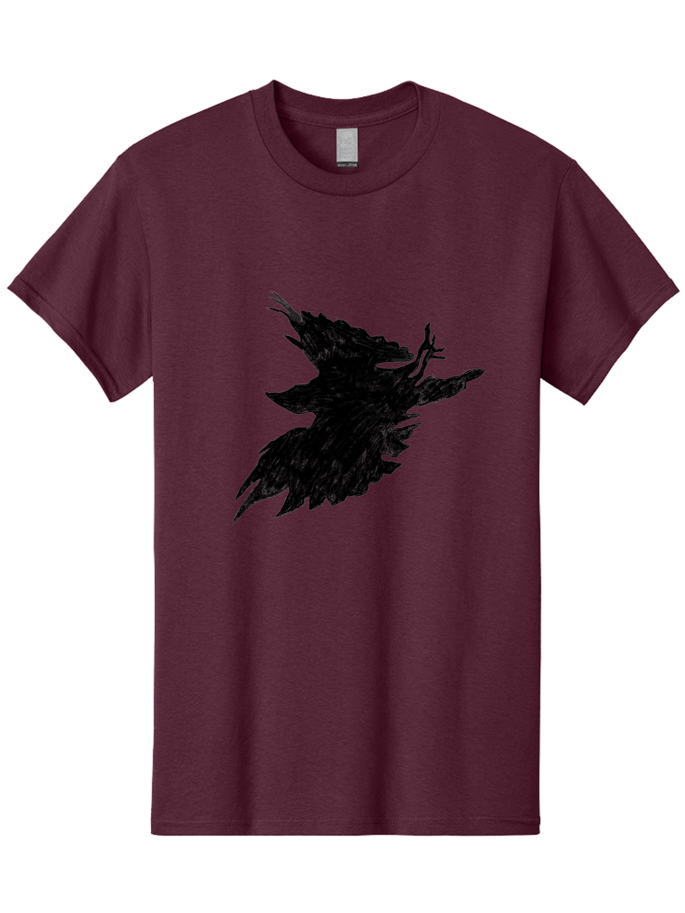 Flying-Bird-1 Men'S Graphic Tee, 100% Cotton, Comfortable Casual Summer Wear, Machine Washable, Black Bird In Flight, Silhouette, Abstract Art, Bird In Mid-Air, Wings Spread, Mysterious Creature, Dynamic Pose, Flying Bird, Dark Shape, Aac314