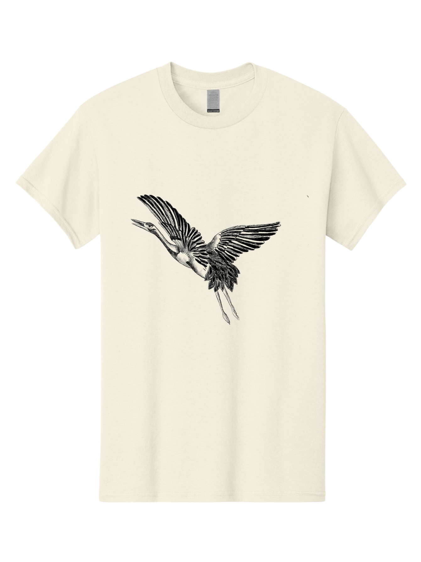 Flying-Heron Men'S Graphic Tee, 100% Cotton, Comfortable Casual Summer Wear, Machine Washable, Heron In Flight, Bird Silhouette, Wingspan, Flying Bird, Nature Illustration, Wildlife Art, Monochrome Graphics, Heron Illustration, Bird In Flight Aac317