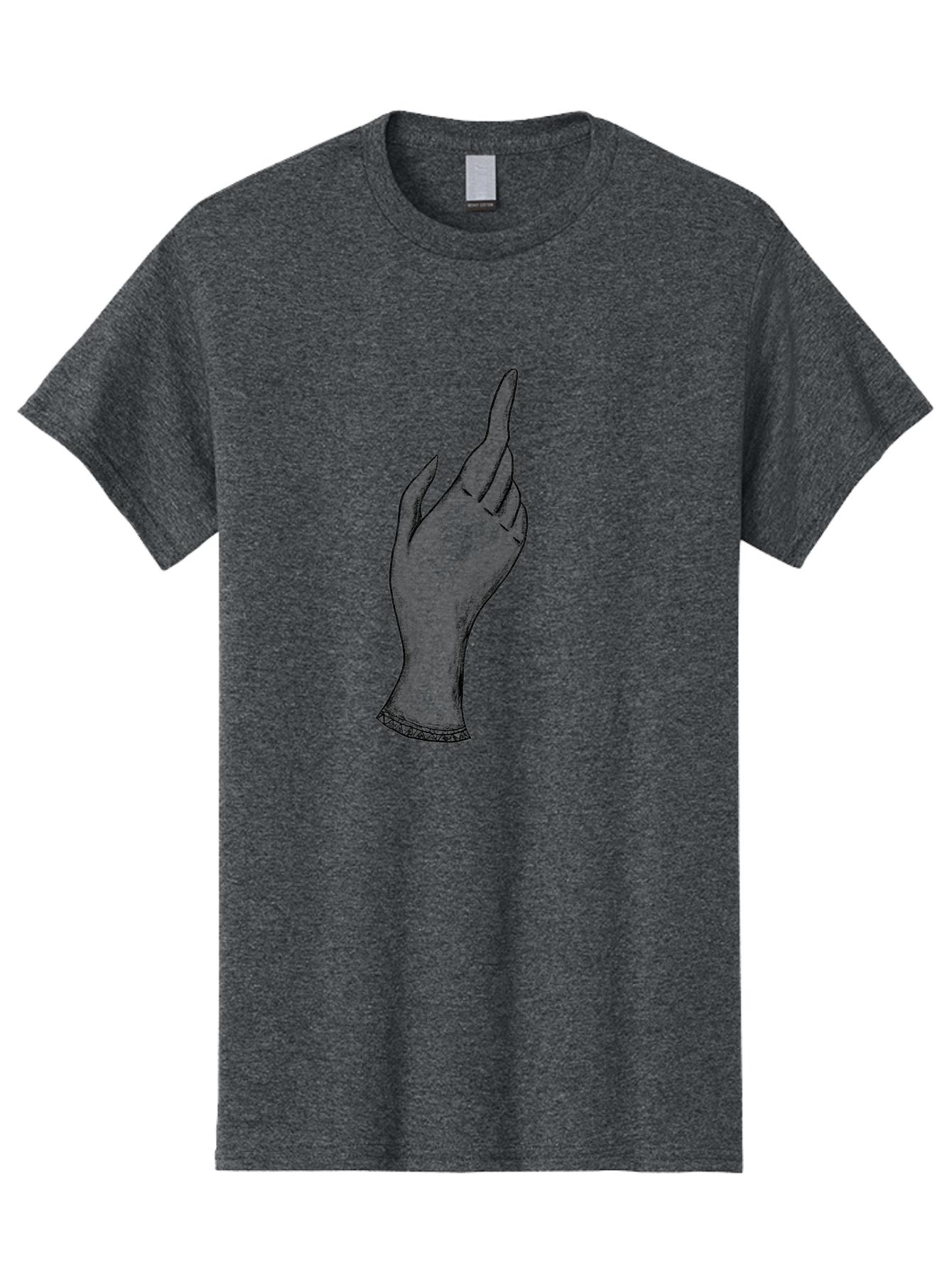 Hand-Gesture Men'S Graphic Tee, 100% Cotton, Comfortable Casual Summer Wear, Machine Washable, Hand Gesture, Index Finger Pointing, Hand With Bracelet, Stylish Hand, Artistic Hand Drawing, Gesture Of Emphasis, Creative Gesture Aac321