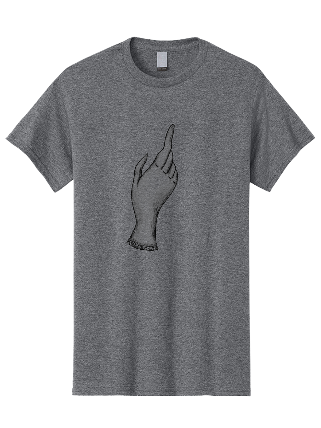 Hand-Gesture Men'S Graphic Tee, 100% Cotton, Comfortable Casual Summer Wear, Machine Washable, Hand Gesture, Index Finger Pointing, Hand With Bracelet, Stylish Hand, Artistic Hand Drawing, Gesture Of Emphasis, Creative Gesture Aac321
