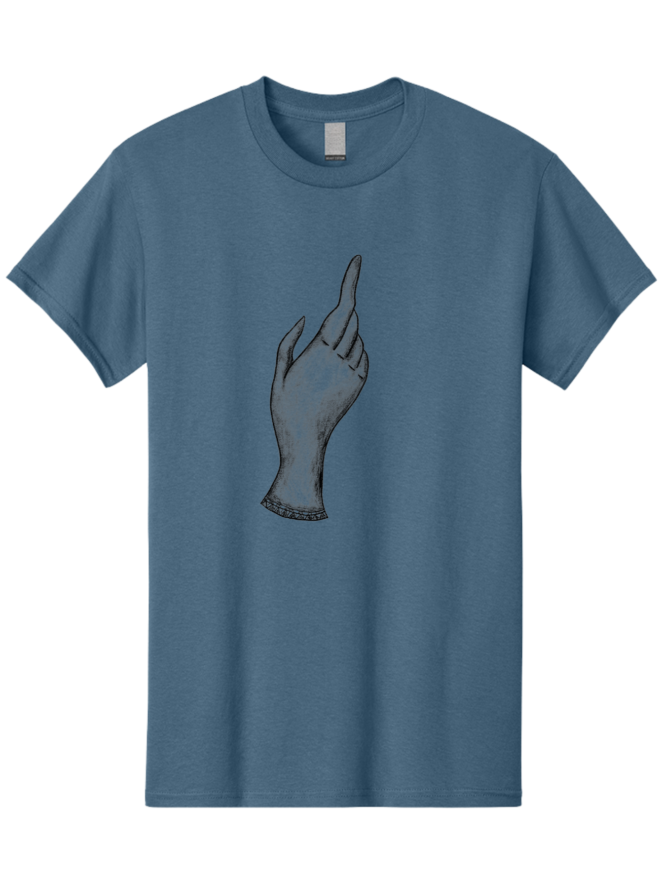 Hand-Gesture Men'S Graphic Tee, 100% Cotton, Comfortable Casual Summer Wear, Machine Washable, Hand Gesture, Index Finger Pointing, Hand With Bracelet, Stylish Hand, Artistic Hand Drawing, Gesture Of Emphasis, Creative Gesture Aac321