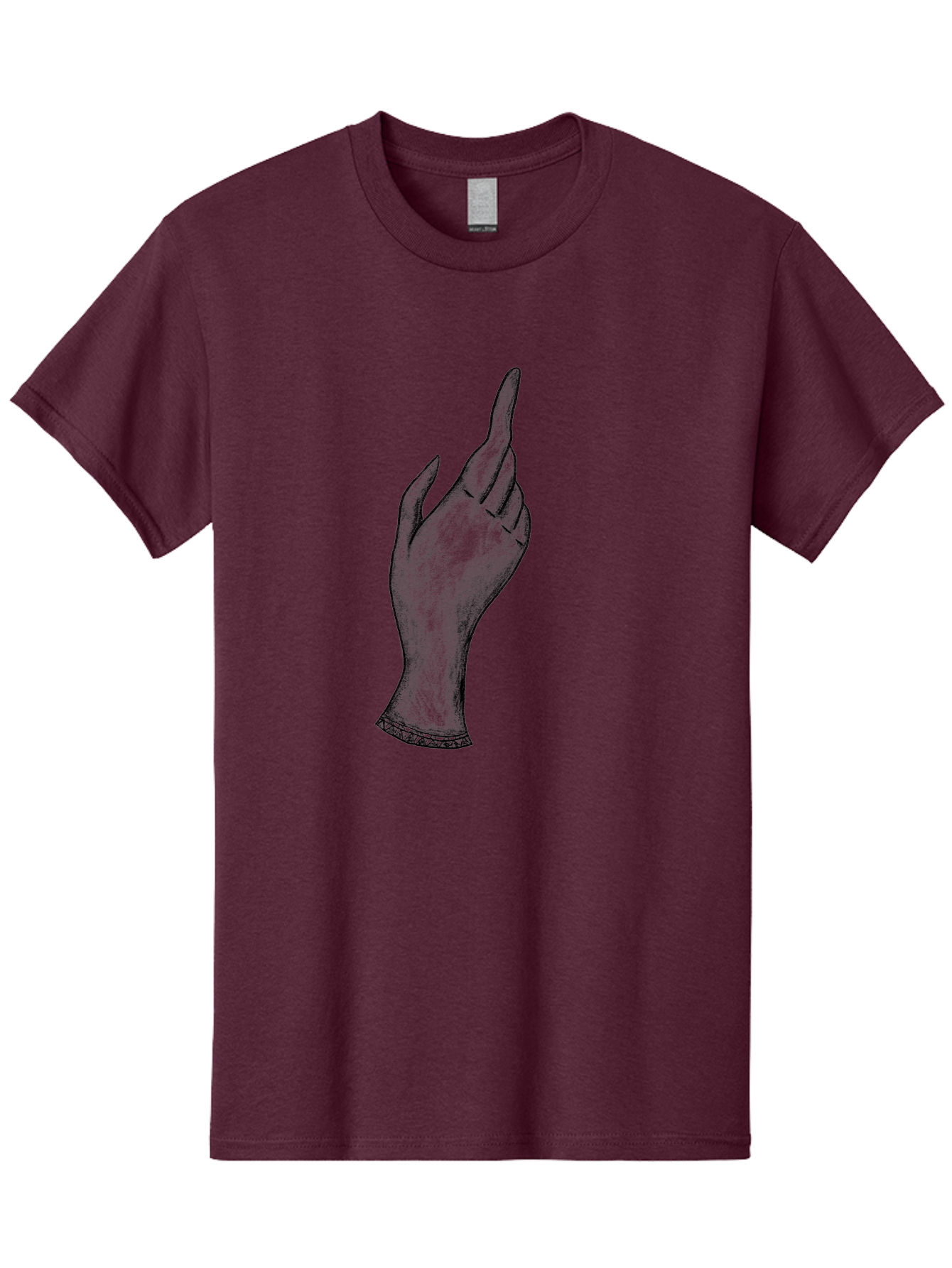 Hand-Gesture Men'S Graphic Tee, 100% Cotton, Comfortable Casual Summer Wear, Machine Washable, Hand Gesture, Index Finger Pointing, Hand With Bracelet, Stylish Hand, Artistic Hand Drawing, Gesture Of Emphasis, Creative Gesture Aac321
