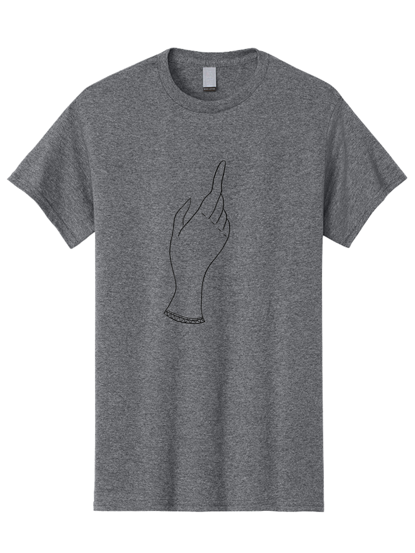 Hand-With-Index-Finger-Raised Men'S Graphic Tee, 100% Cotton, Comfortable Casual Summer Wear, Machine Washable, Hand Gesture, Pointing Finger, Minimalist Design, Simple Illustration, Gesture Art, Symbolic Hand, Modern Graphics, Aac322