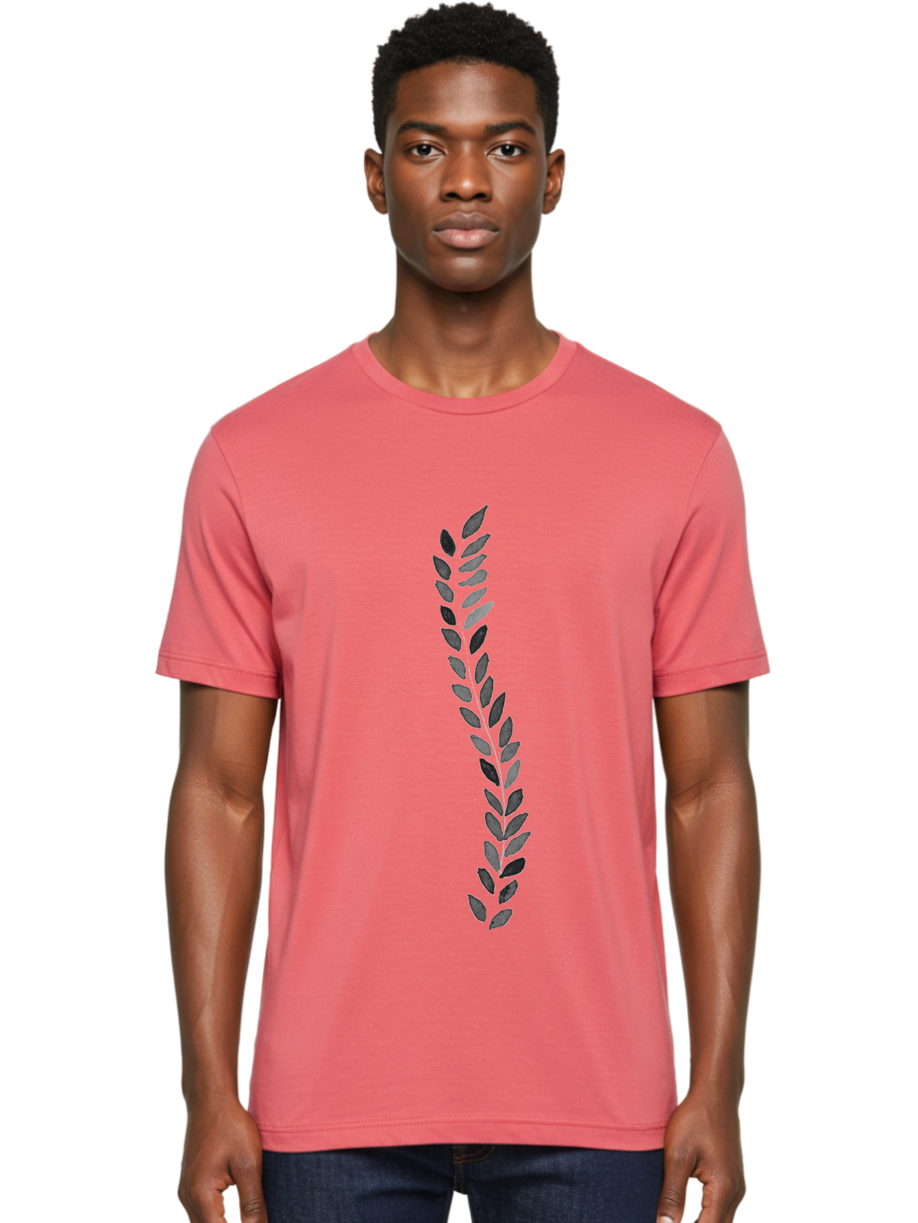 Indigo-Leaves Men'S Graphic Tee, 100% Cotton, Comfortable Casual Summer Wear, Machine Washable, Purple Leaves, Floral Design, Leaf Pattern, Artistic Foliage, Elegant Graphics, Nature-Inspired Art, Purple And Black Leaves Aac327