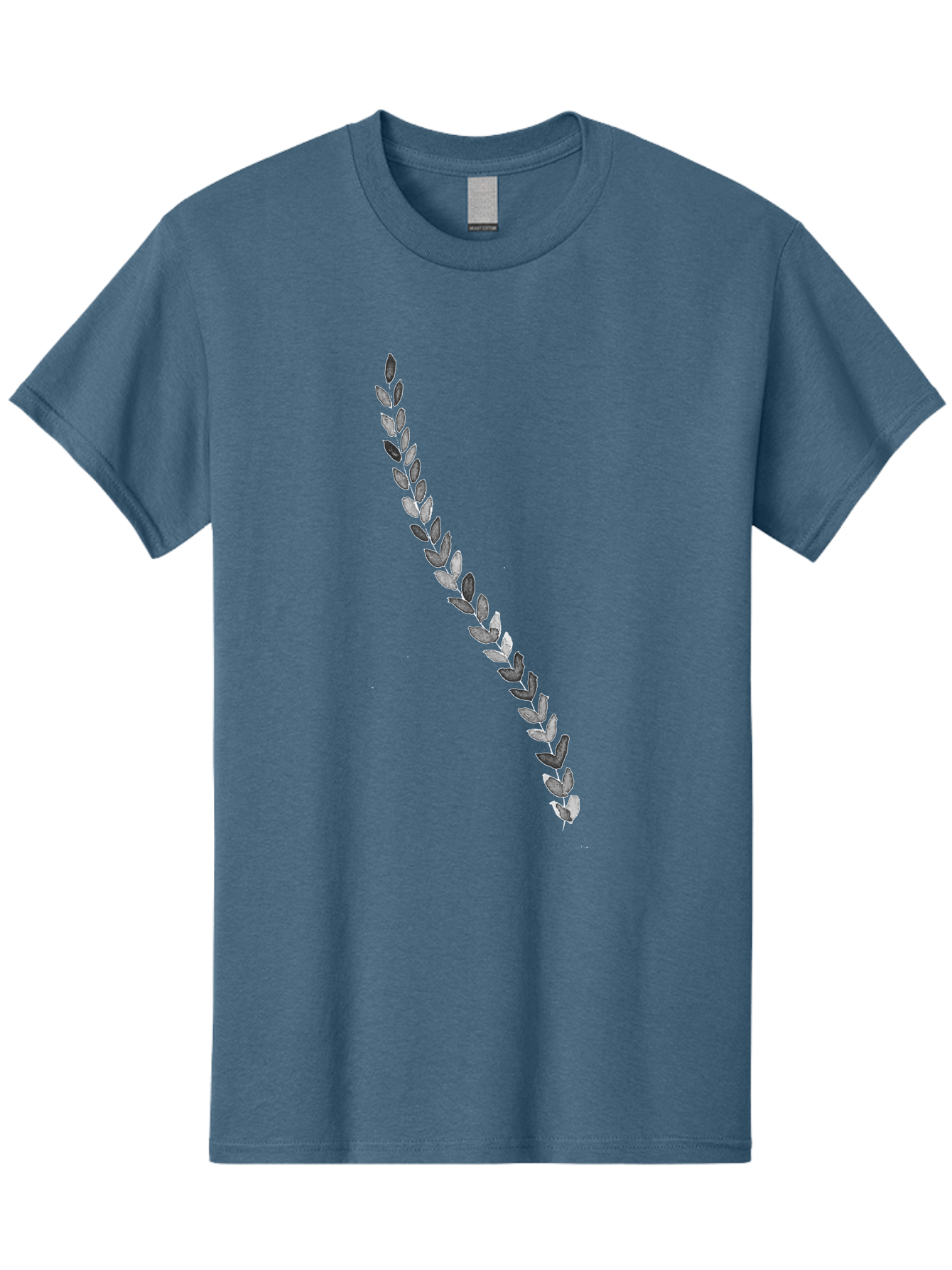 Leaves Men'S Graphic Tee, 100% Cotton, Comfortable Casual Summer Wear, Machine Washable, Laurel Wreath, Leafy Garland, Purple Leaves, Digital Illustration, Graphic Design, Symbol Of Honor, Award Decoration, Vintage Style Aac332